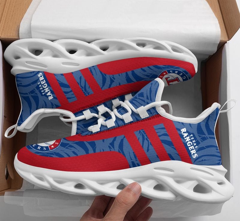 Texas Rangers Leaf and Stripe Pattern Men's and Women's Max Soul Shoes NLA61260 - Famjoys Texas Rangers Leaf and Stripe Pattern Men's and Women's Max Soul Shoes NLA61260 - Famjoys