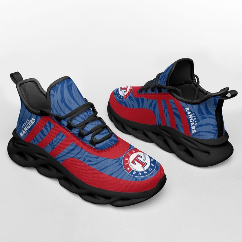 Texas Rangers Leaf and Stripe Pattern Men's and Women's Max Soul Shoes NLA61260 - Famjoys Texas Rangers Leaf and Stripe Pattern Men's and Women's Max Soul Shoes NLA61260 - Famjoys