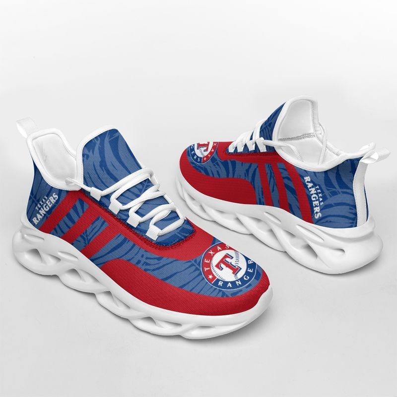 Texas Rangers Leaf and Stripe Pattern Men's and Women's Max Soul Shoes NLA61260 - Famjoys Texas Rangers Leaf and Stripe Pattern Men's and Women's Max Soul Shoes NLA61260 - Famjoys
