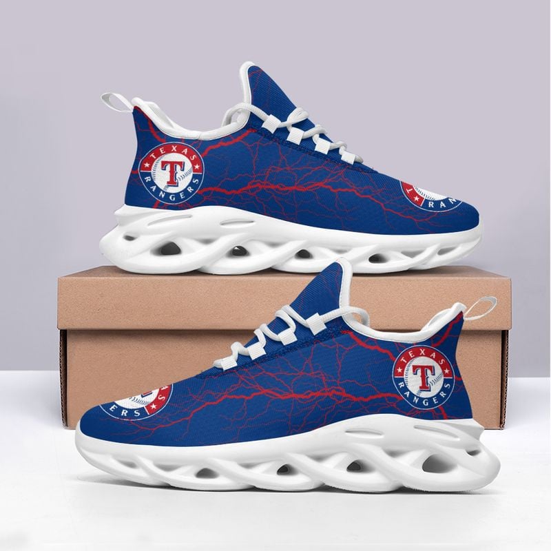Texas Rangers Lightning Pattern Max Soul Shoes NEW020560 - Famjoys Texas Rangers Lightning Pattern Max Soul Shoes NEW020560 - Famjoys