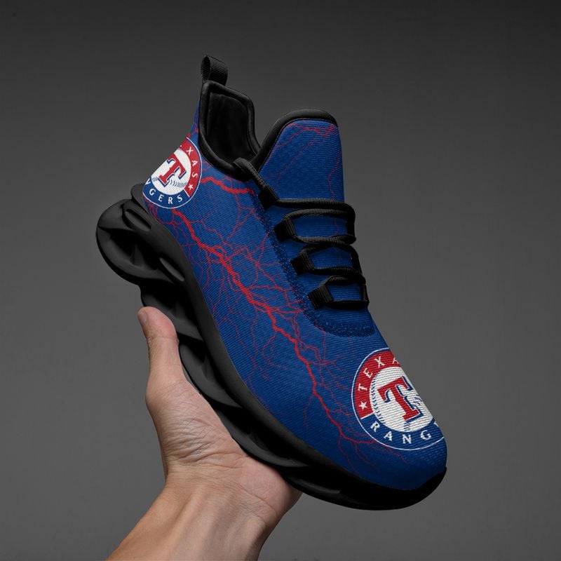 Texas Rangers Lightning Pattern Max Soul Shoes NEW020560 - Famjoys Texas Rangers Lightning Pattern Max Soul Shoes NEW020560 - Famjoys