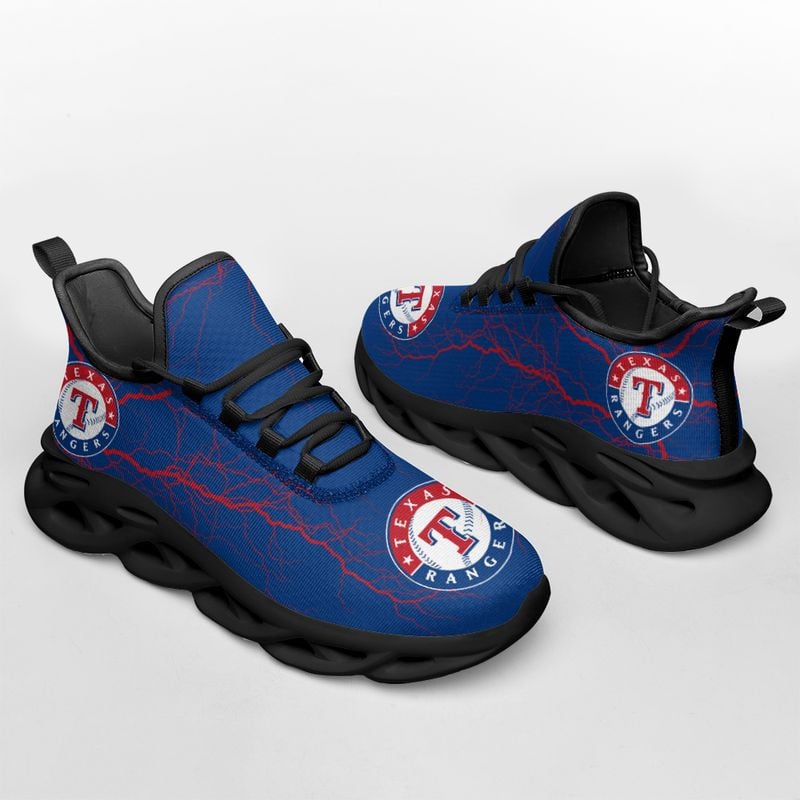 Texas Rangers Lightning Pattern Max Soul Shoes NEW020560 - Famjoys Texas Rangers Lightning Pattern Max Soul Shoes NEW020560 - Famjoys