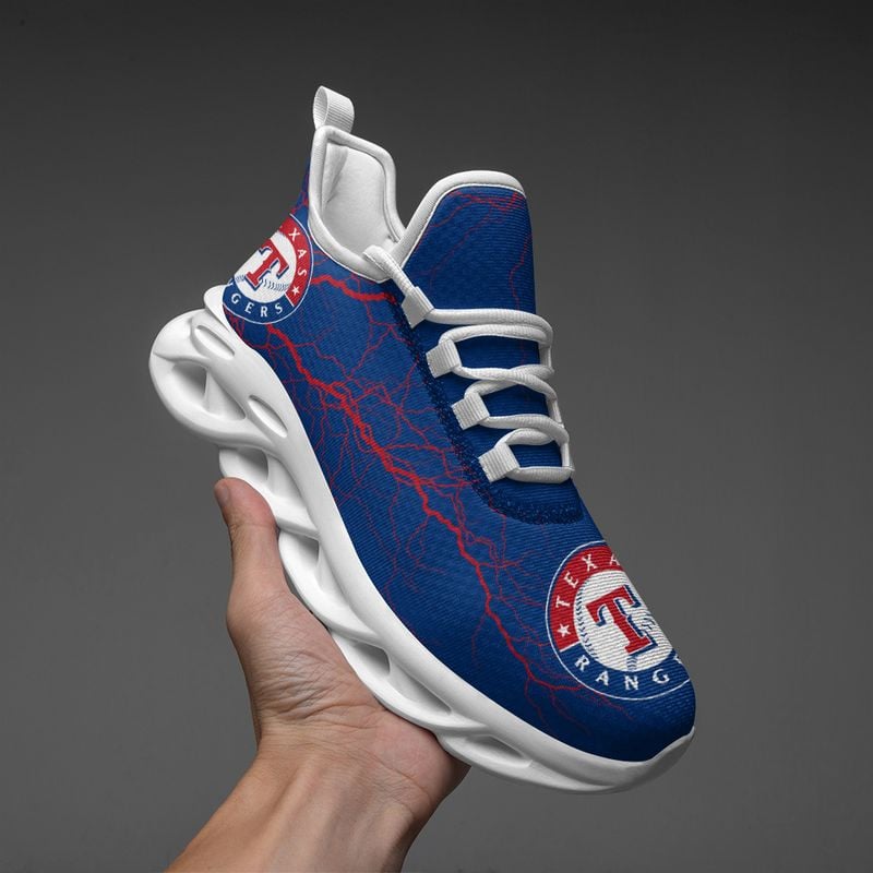 Texas Rangers Lightning Pattern Max Soul Shoes NEW020560 - Famjoys Texas Rangers Lightning Pattern Max Soul Shoes NEW020560 - Famjoys