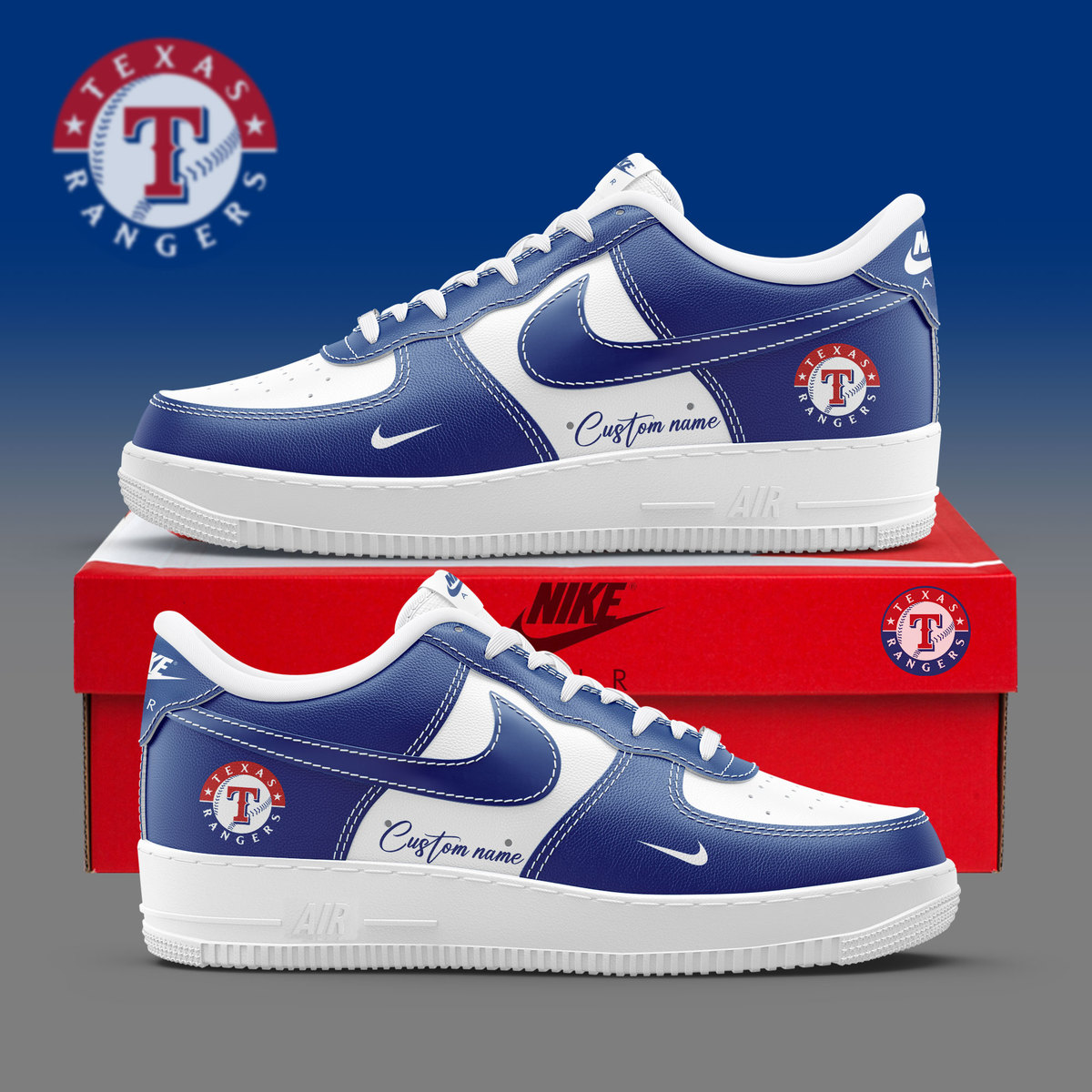 Texas Rangers Sneakers Custom Name For Fans Shoes-SP28032406ID10DS10 - Famjoys Texas Rangers Sneakers Custom Name For Fans Shoes-SP28032406ID10DS10 - Famjoys