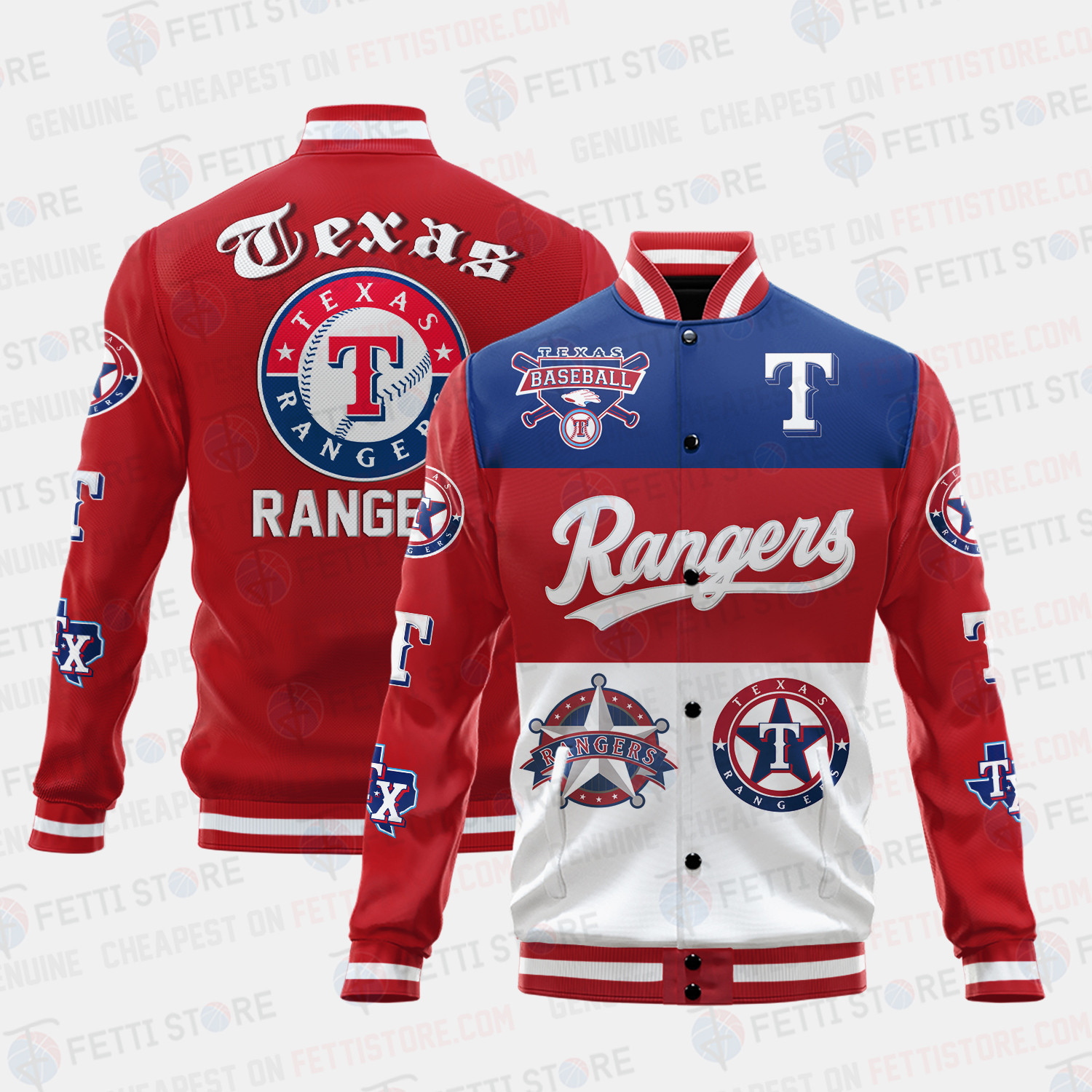 Texas Rangers Symbol Vintage Design Varsity Jacket - Famjoys Texas Rangers Symbol Vintage Design Varsity Jacket - Famjoys