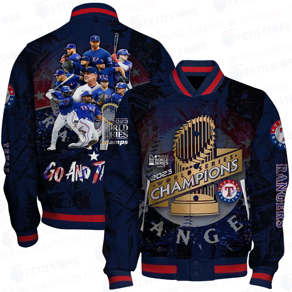 Texas Rangers World Series Champions Baseball Varsity Jacket - Famjoys Texas Rangers World Series Champions Baseball Varsity Jacket - Famjoys