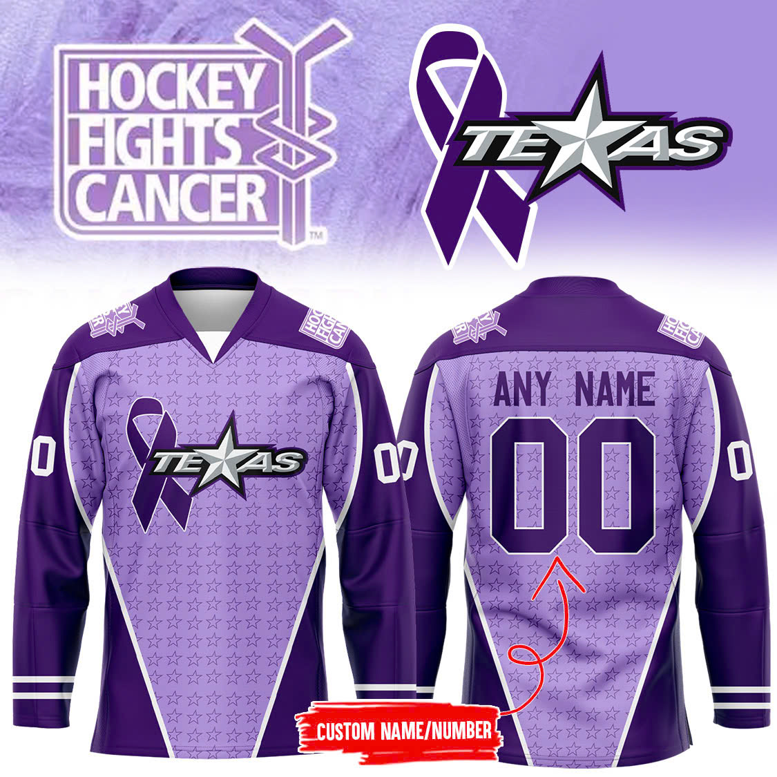 Texas Stars Hockey Fighting Cancer Jersey - Famjoys Texas Stars Hockey Fighting Cancer Jersey - Famjoys