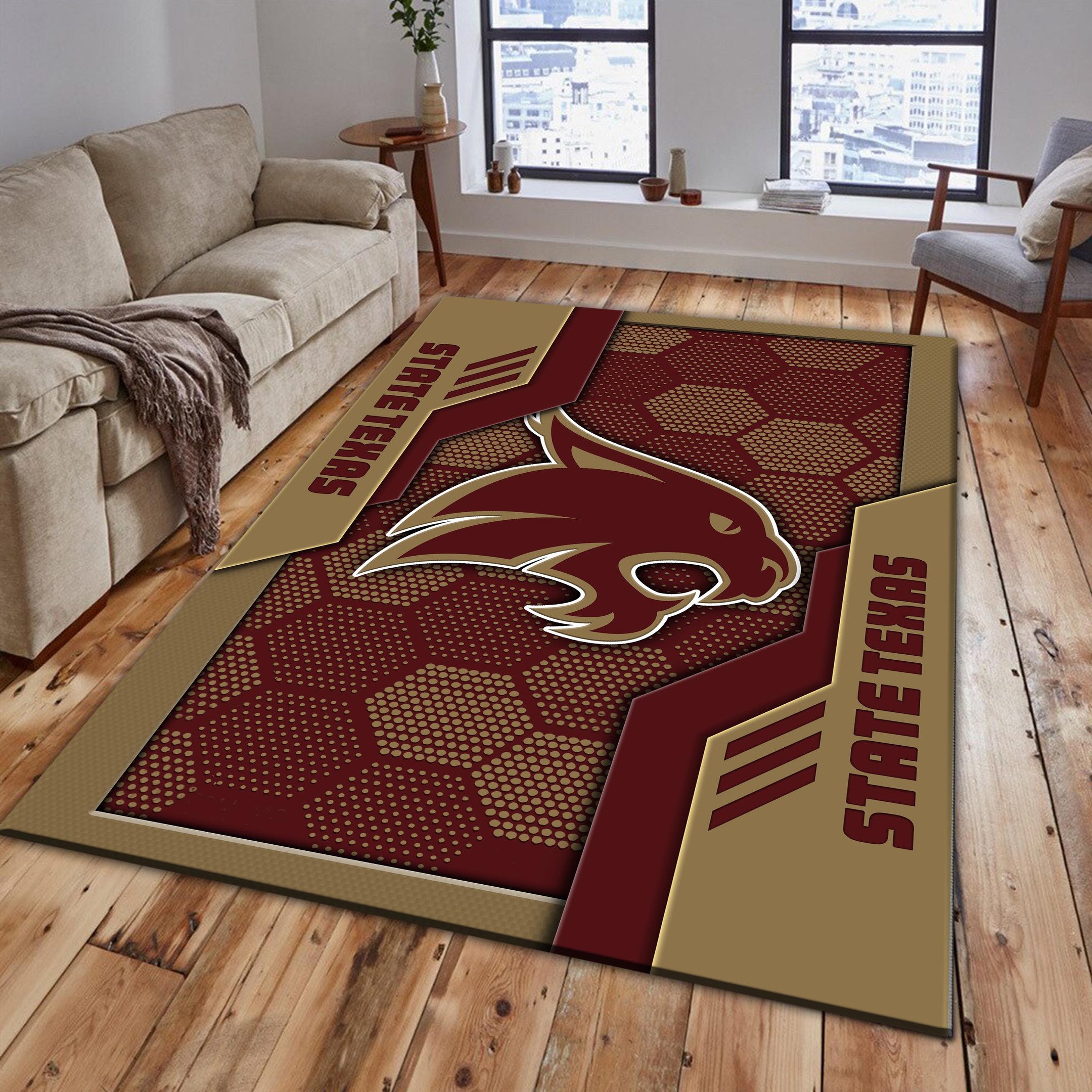 Texas State Bobcats Area Rugs 3801 - Famjoys Texas State Bobcats Area Rugs 3801 - Famjoys