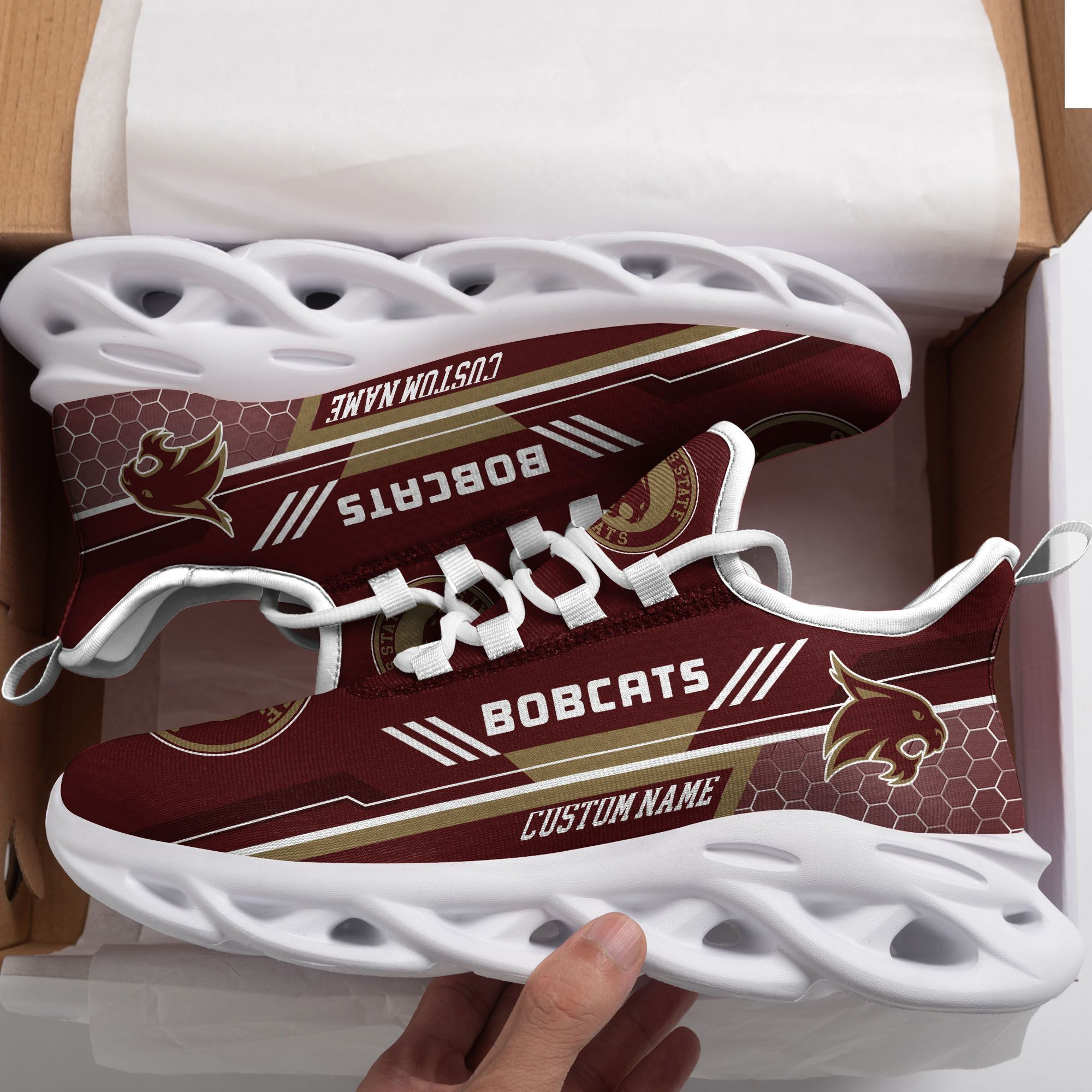 Texas State Bobcats Custom Personalized Max Soul Sneakers Shoes - Famjoys Texas State Bobcats Custom Personalized Max Soul Sneakers Shoes - Famjoys
