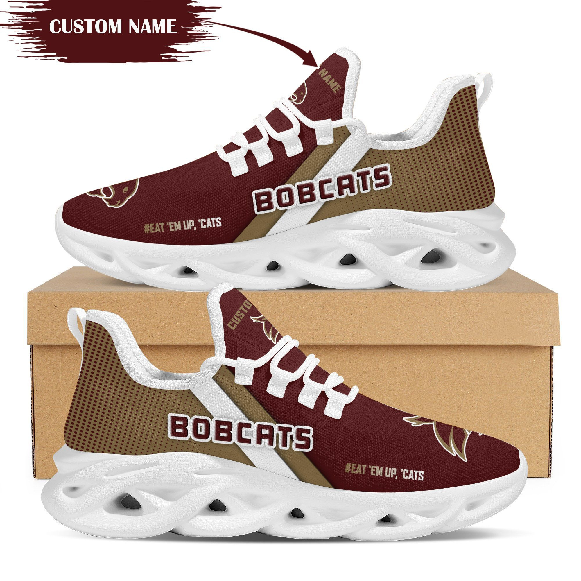 Texas State Bobcats Custom Personalized Max Soul Sneakers Shoes - Famjoys Texas State Bobcats Custom Personalized Max Soul Sneakers Shoes - Famjoys
