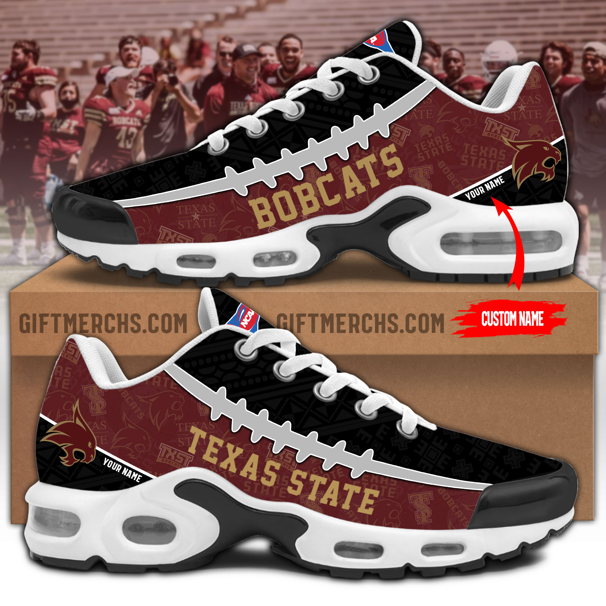 Texas State Bobcats Personalized Shoes