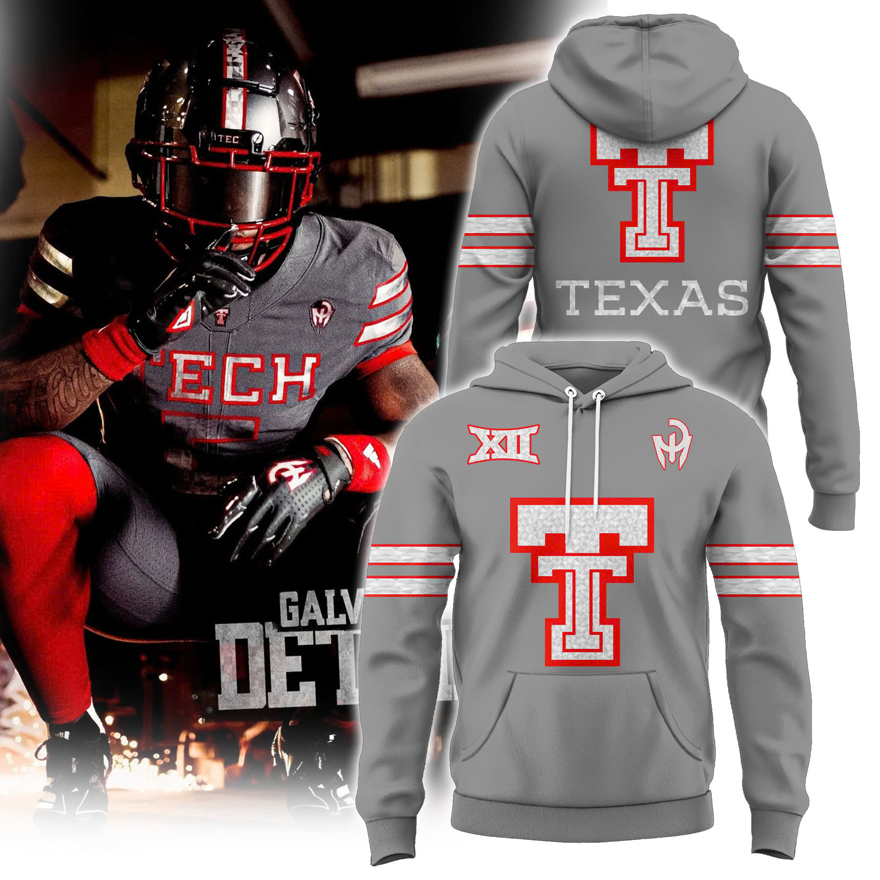 Texas Tech Football Galvanized†Hoodie - Famjoys Texas Tech Football Galvanized†Hoodie - Famjoys
