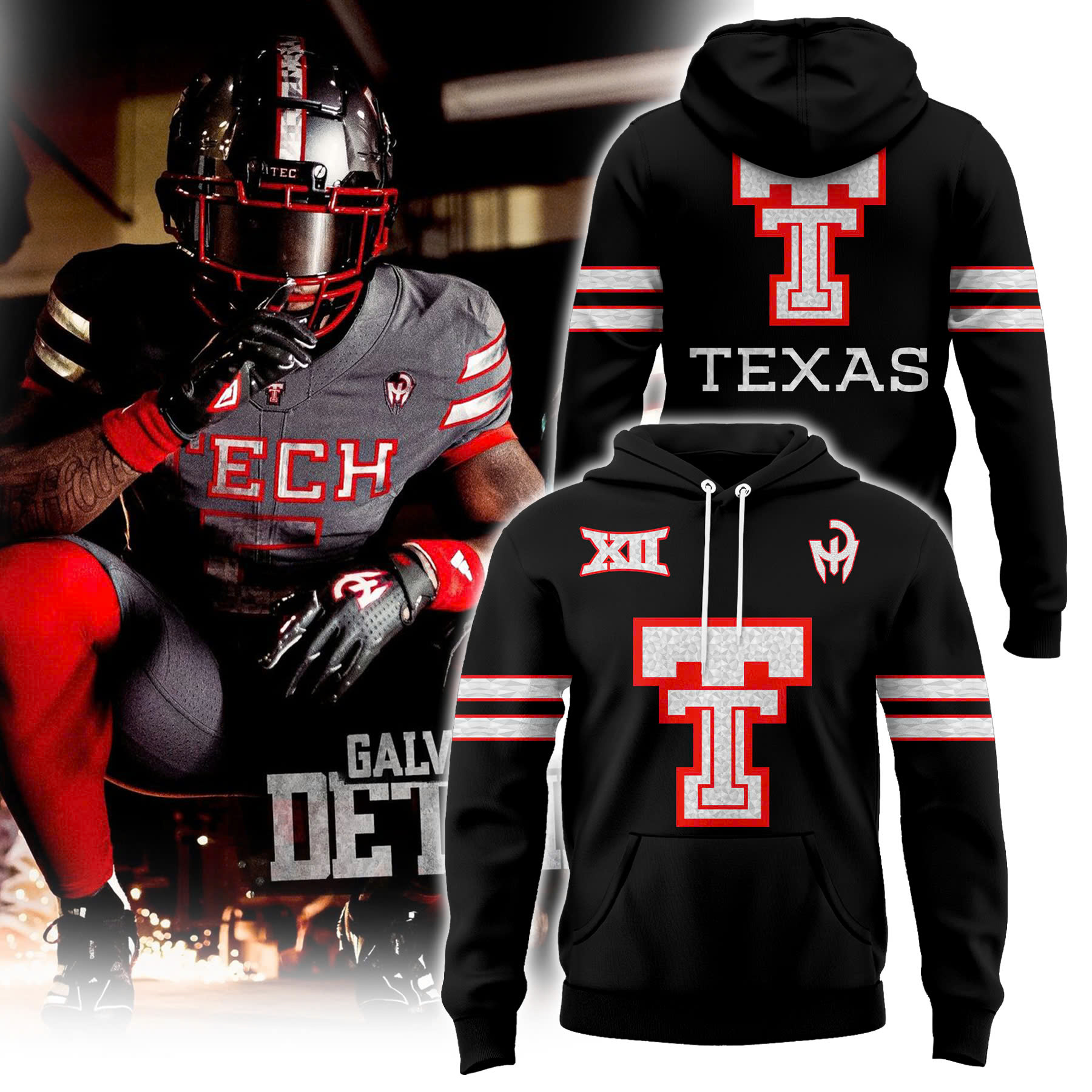 Texas Tech Football Galvanized†Hoodie - Famjoys Texas Tech Football Galvanized†Hoodie - Famjoys