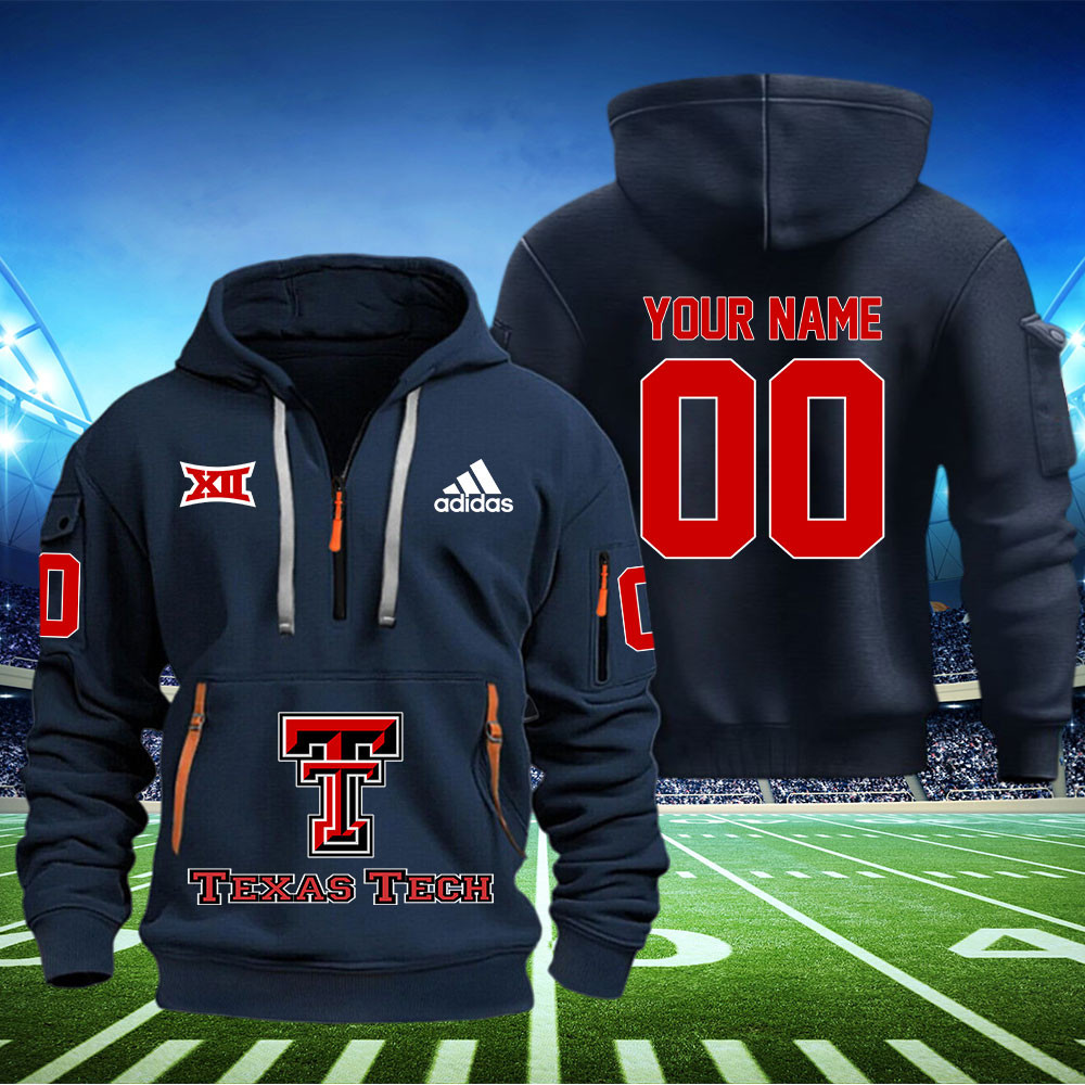 Texas Tech Red Raiders Football Quarter Zip Hoodie - Famjoys Texas Tech Red Raiders Football Quarter Zip Hoodie - Famjoys