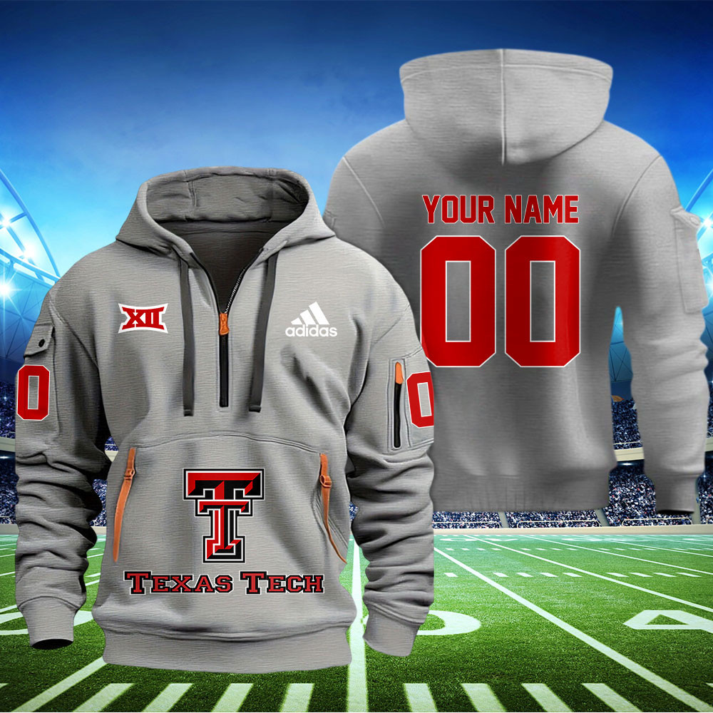 Texas Tech Red Raiders Football Quarter Zip Hoodie - Famjoys Texas Tech Red Raiders Football Quarter Zip Hoodie - Famjoys