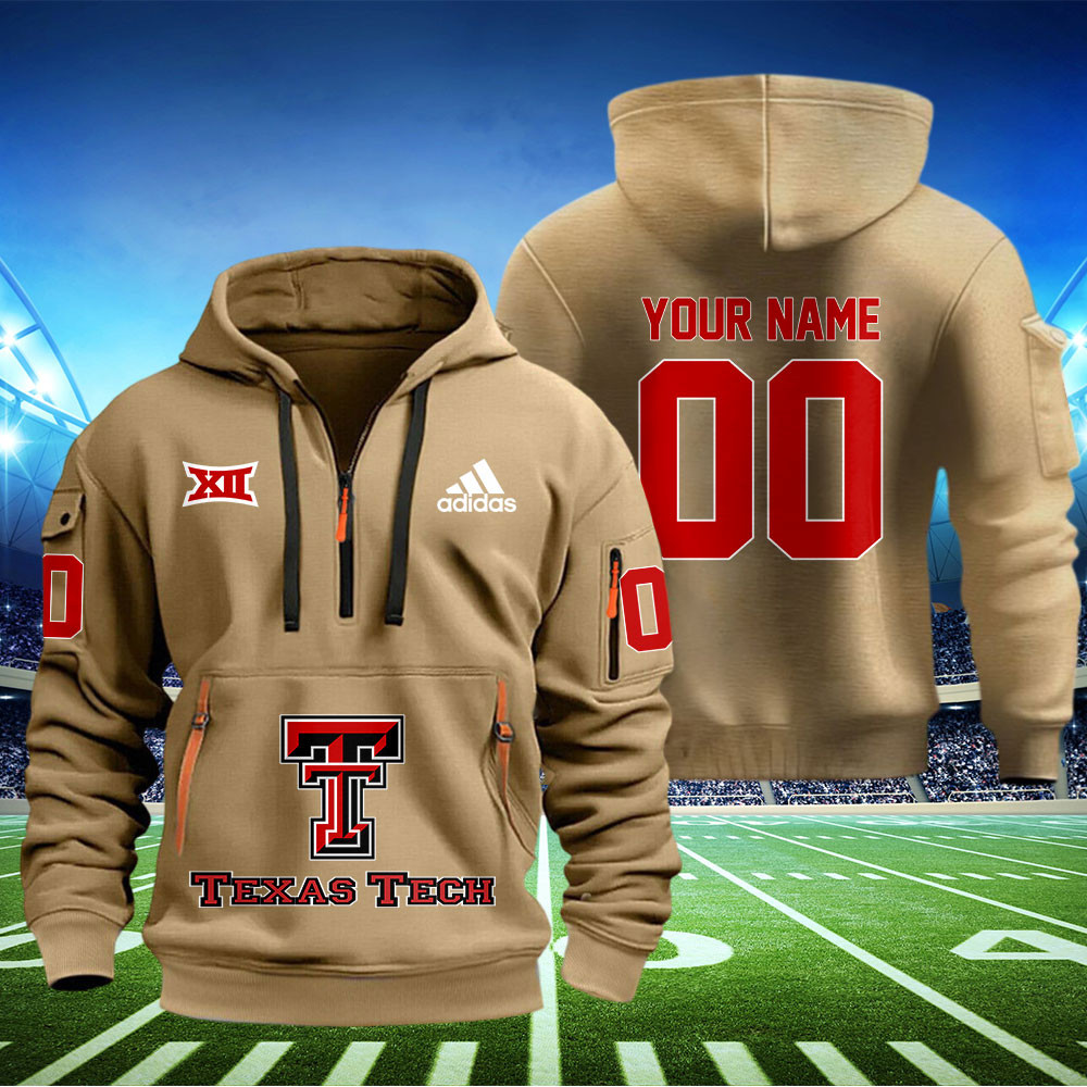 Texas Tech Red Raiders Football Quarter Zip Hoodie - Famjoys Texas Tech Red Raiders Football Quarter Zip Hoodie - Famjoys