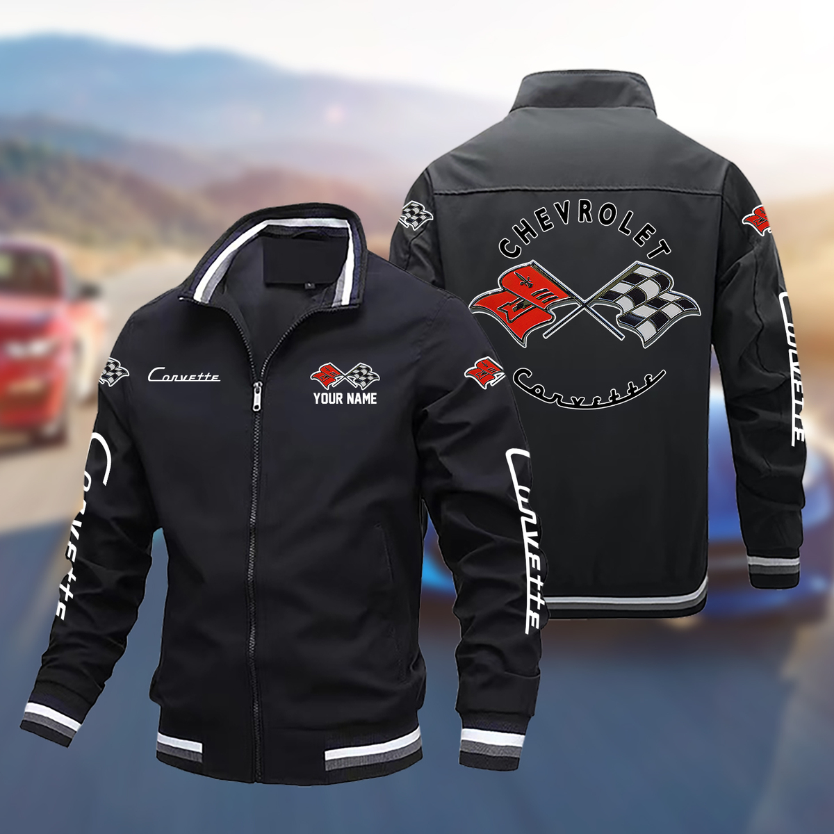 TGLLPC2822 Chevrolet Corvette Boomber Jacket - Famjoys TGLLPC2822 Chevrolet Corvette Boomber Jacket - Famjoys