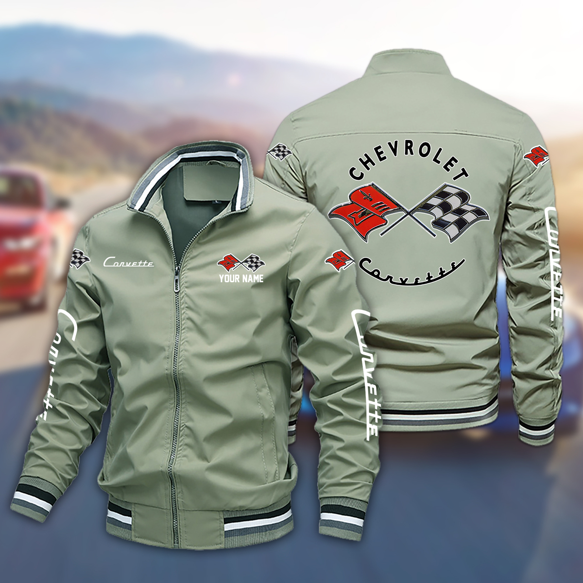 TGLLPC2822 Chevrolet Corvette Boomber Jacket - Famjoys TGLLPC2822 Chevrolet Corvette Boomber Jacket - Famjoys