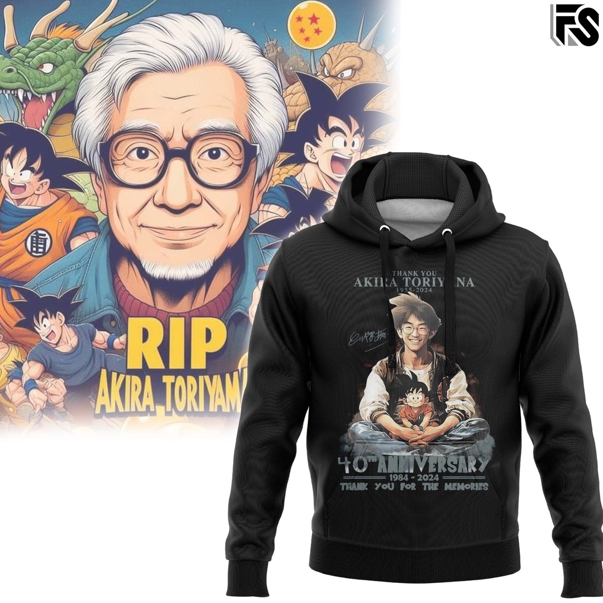 Thank you memories Akira Toriyama Hoodie - Famjoys Thank you memories Akira Toriyama Hoodie - Famjoys