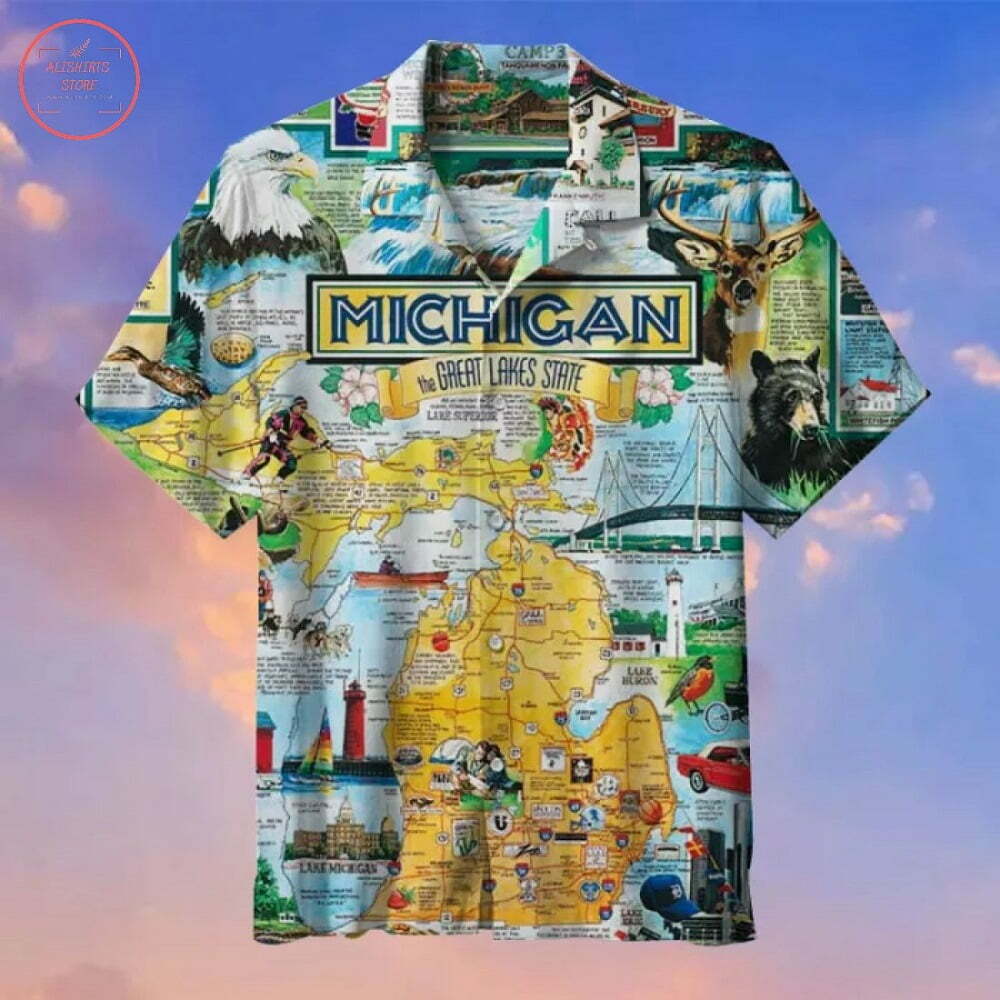 The Michigan Hawaiian Shirt - Famjoys The Michigan Hawaiian Shirt - Famjoys