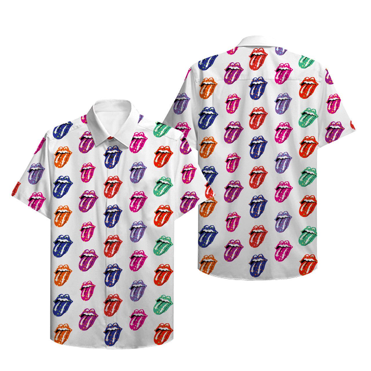 The Rolling Stones Cool Tongue Hawaiian Shirt The Rock 'n Roll Shirt - Famjoys The Rolling Stones Cool Tongue Hawaiian Shirt The Rock 'n Roll Shirt - Famjoys