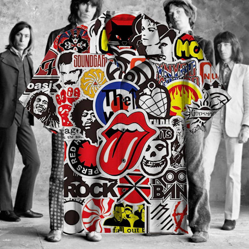 The Rolling Stones-hawaiian Shirt - Famjoys The Rolling Stones-hawaiian Shirt - Famjoys