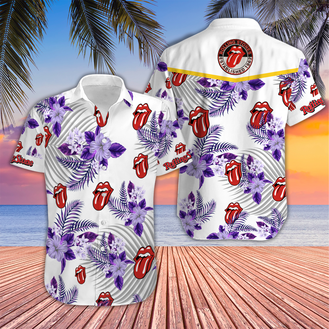 The Rolling Stones Hawaiian Shirt Ver1 - Famjoys The Rolling Stones Hawaiian Shirt Ver1 - Famjoys