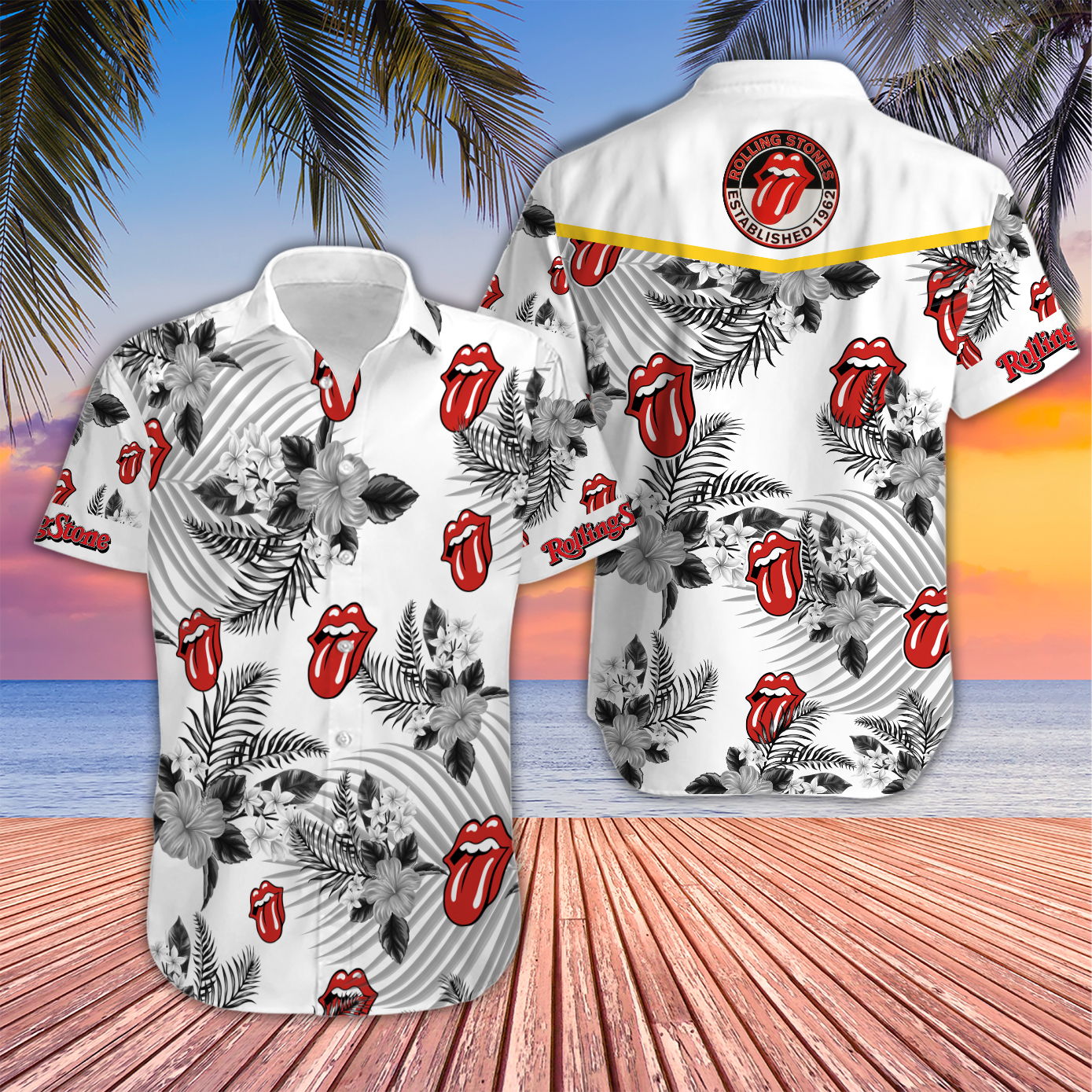 The Rolling Stones Hawaiian Shirt Ver2 - Famjoys The Rolling Stones Hawaiian Shirt Ver2 - Famjoys