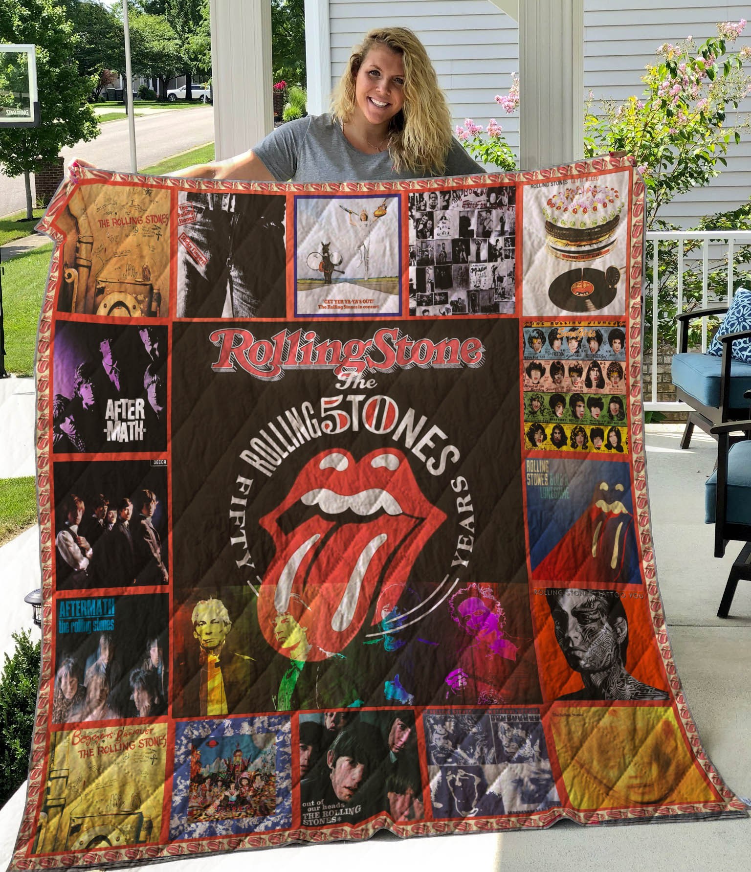 The Rolling Stones Quilt Blanket - Famjoys The Rolling Stones Quilt Blanket - Famjoys