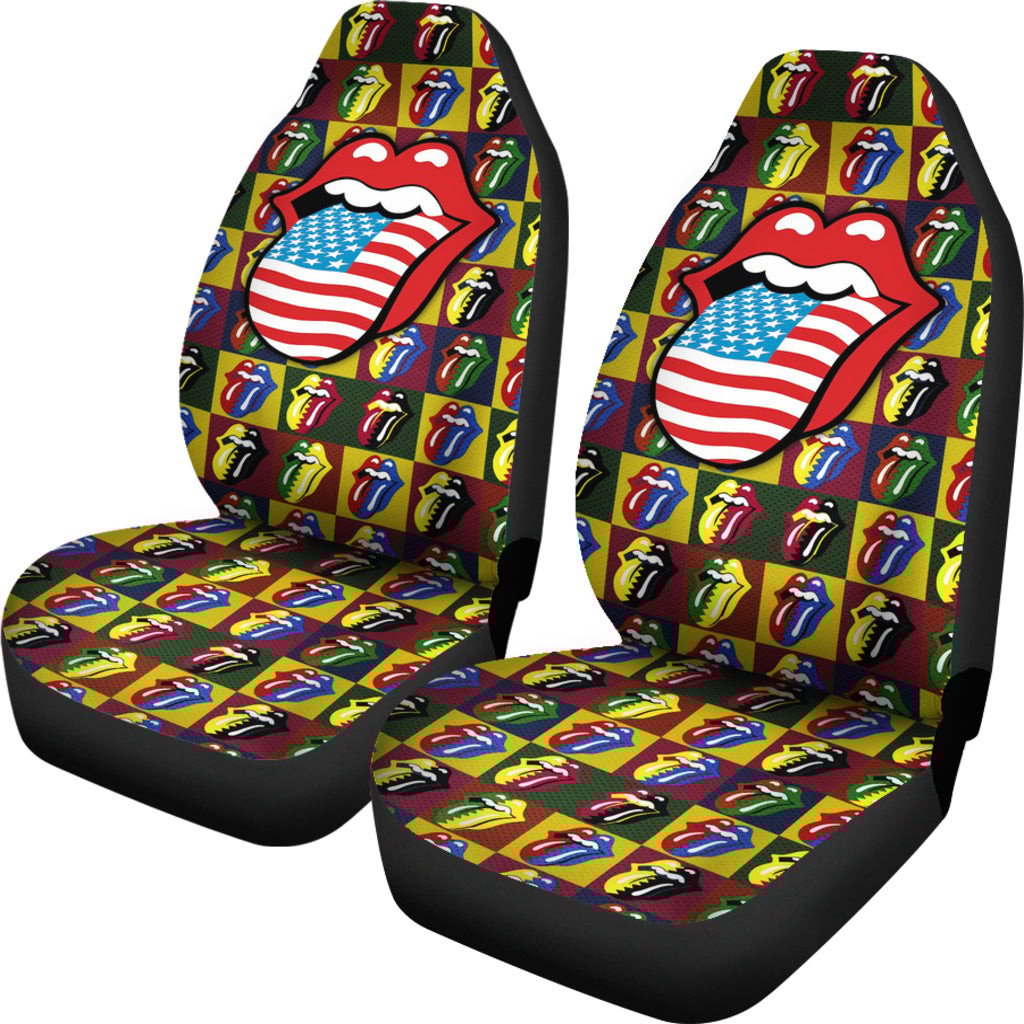 The Rolling Stones Rock And Roll Band Car Seat Covers 0302 - Famjoys The Rolling Stones Rock And Roll Band Car Seat Covers 0302 - Famjoys