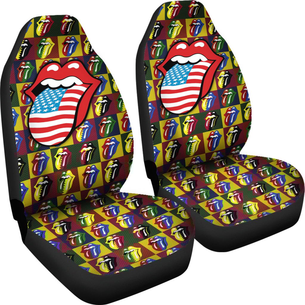 The Rolling Stones Rock And Roll Band Car Seat Covers 0302 - Famjoys The Rolling Stones Rock And Roll Band Car Seat Covers 0302 - Famjoys