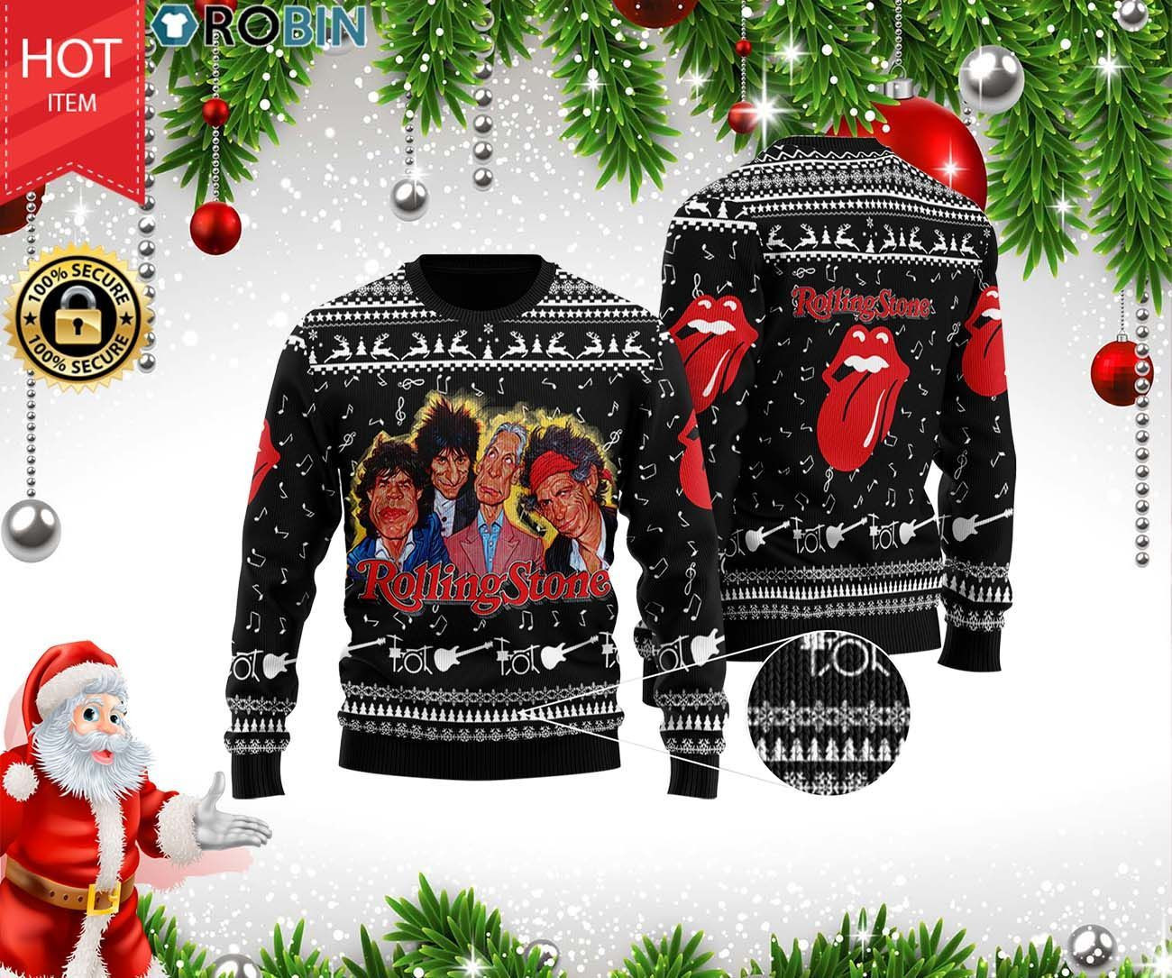 The Rolling Stones Ugly Christmas Sweater v2 - Famjoys The Rolling Stones Ugly Christmas Sweater v2 - Famjoys