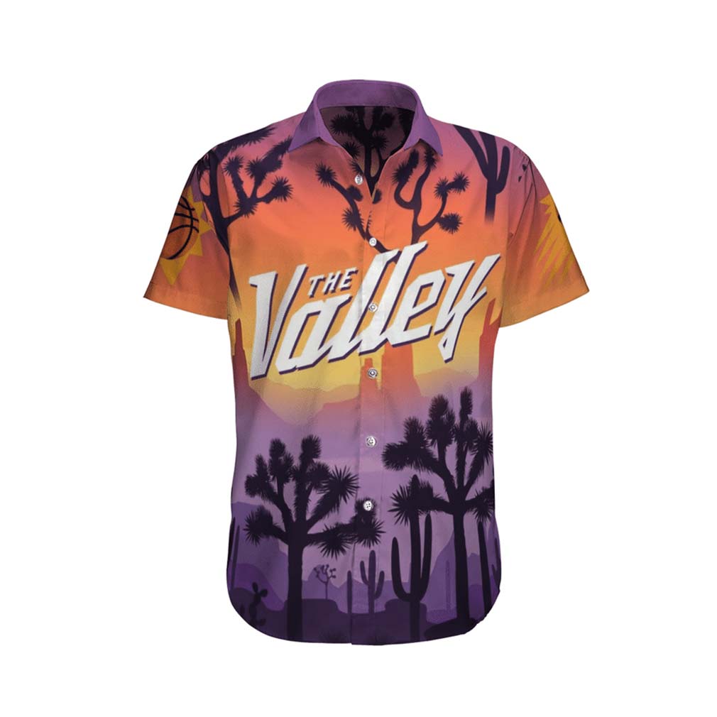 The Valley Phoenix Suns Short Sleeves Button Down Hawaiian Shirt - Famjoys The Valley Phoenix Suns Short Sleeves Button Down Hawaiian Shirt - Famjoys