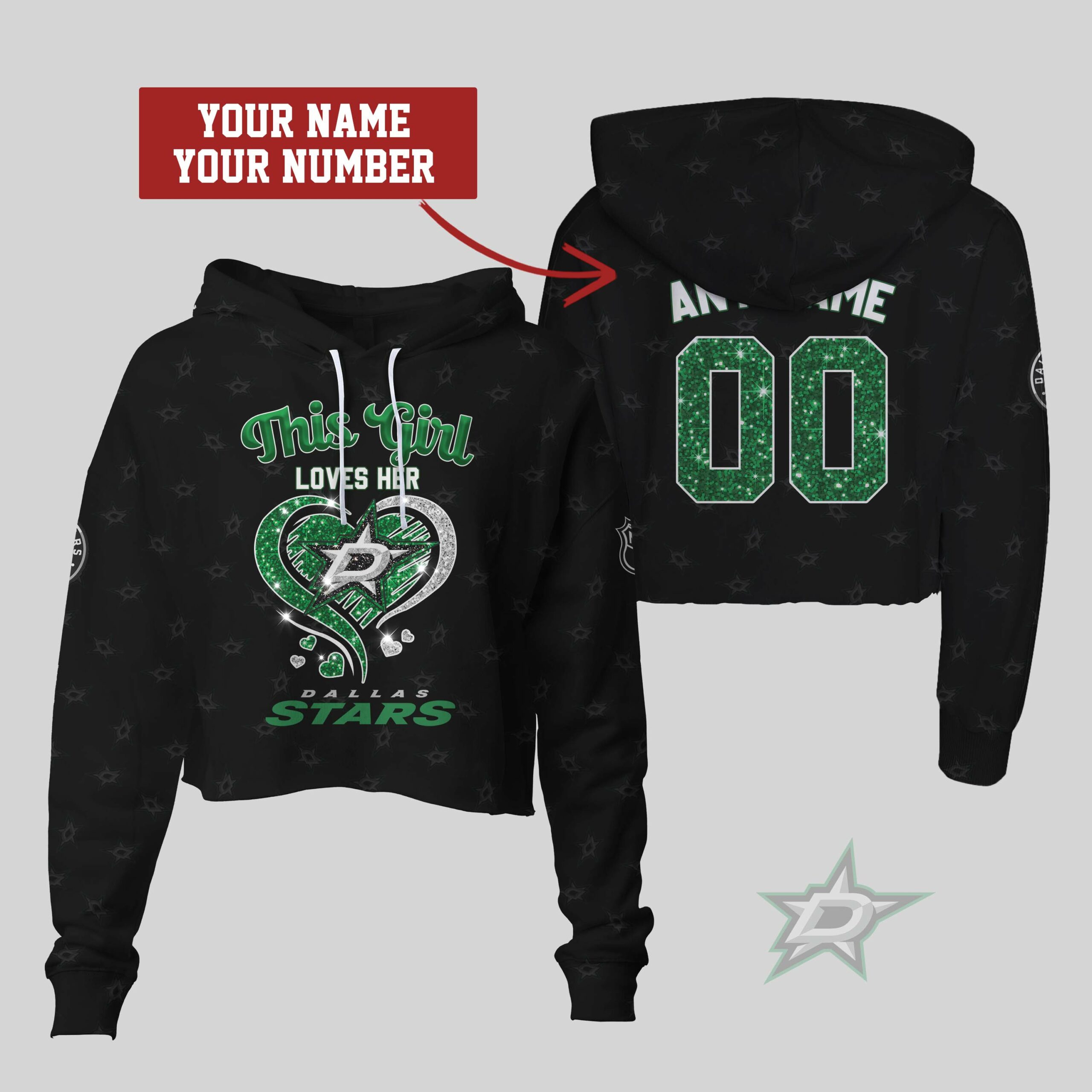 This Girl Dallas Stars Crop Hoodie vs Legging - Famjoys This Girl Dallas Stars Crop Hoodie vs Legging - Famjoys