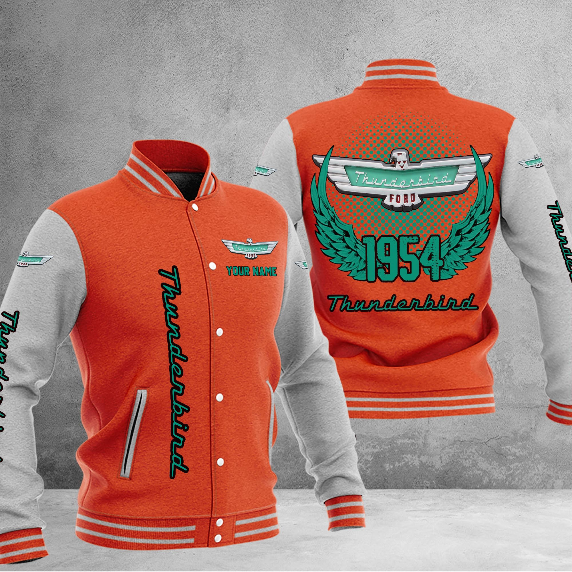 Thunderbird DMHJ1087 Baseball Jacket Multicolor - Famjoys Thunderbird DMHJ1087 Baseball Jacket Multicolor - Famjoys