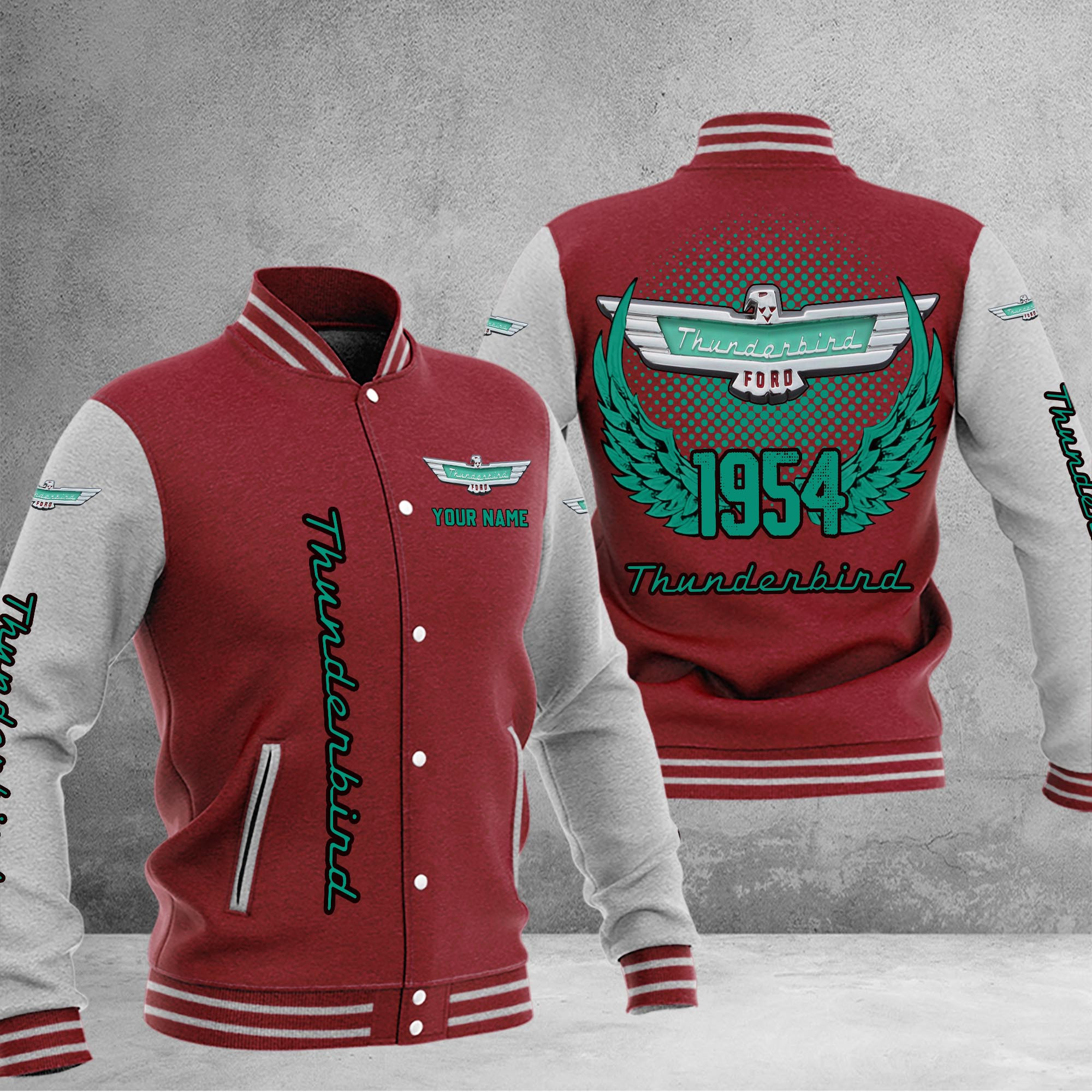 Thunderbird DMHJ1087 Baseball Jacket Multicolor - Famjoys Thunderbird DMHJ1087 Baseball Jacket Multicolor - Famjoys