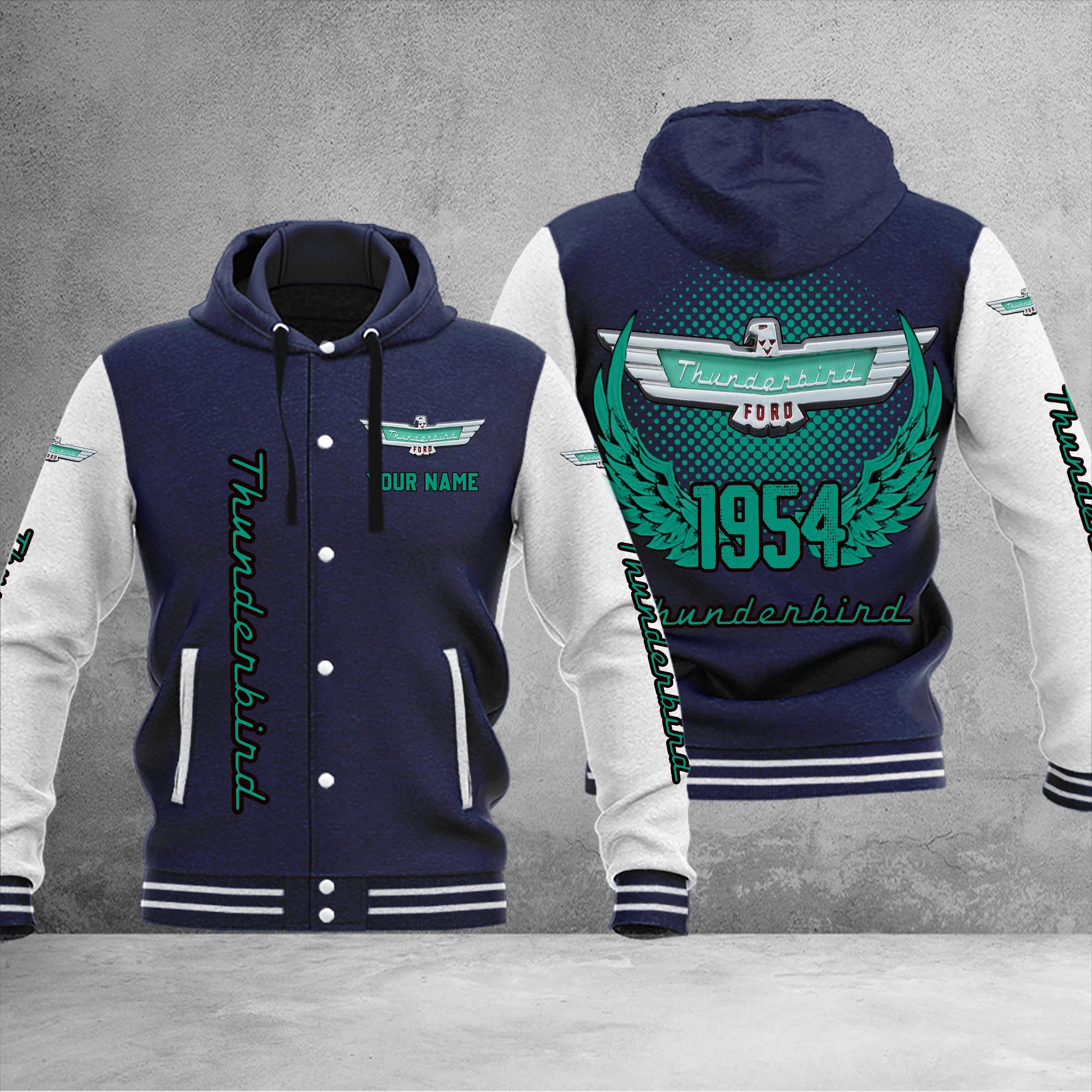 Thunderbird DMHJ1087 Baseball Jacket Multicolor - Famjoys Thunderbird DMHJ1087 Baseball Jacket Multicolor - Famjoys