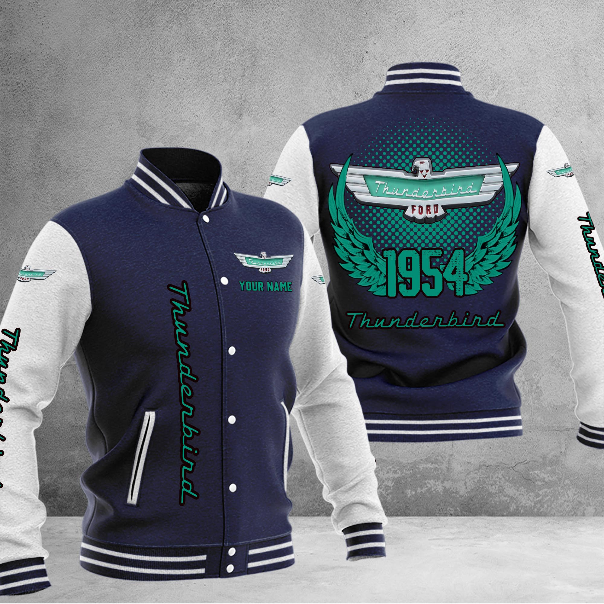 Thunderbird DMHJ1087 Baseball Jacket Multicolor - Famjoys Thunderbird DMHJ1087 Baseball Jacket Multicolor - Famjoys