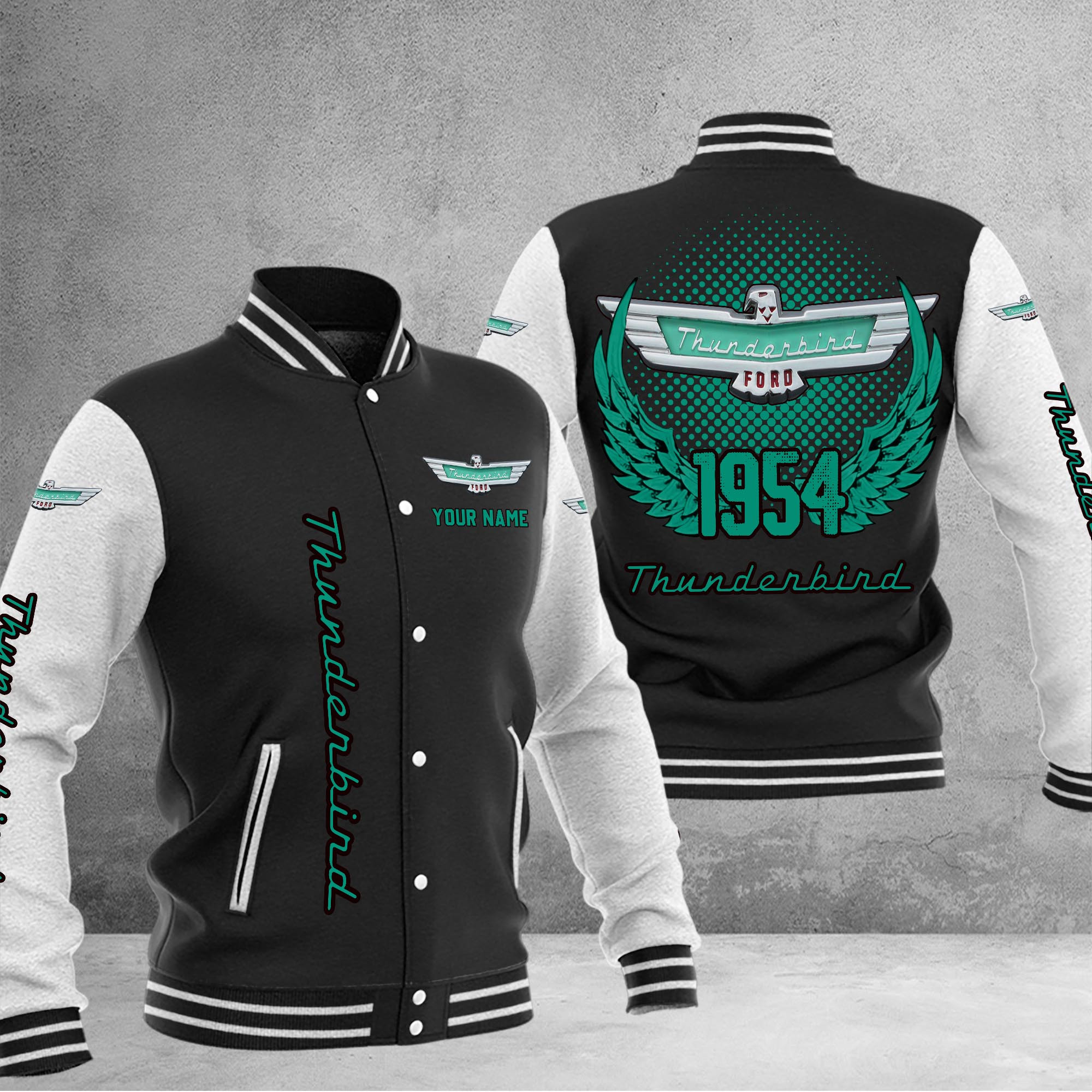 Thunderbird DMHJ1087 Baseball Jacket Multicolor - Famjoys Thunderbird DMHJ1087 Baseball Jacket Multicolor - Famjoys