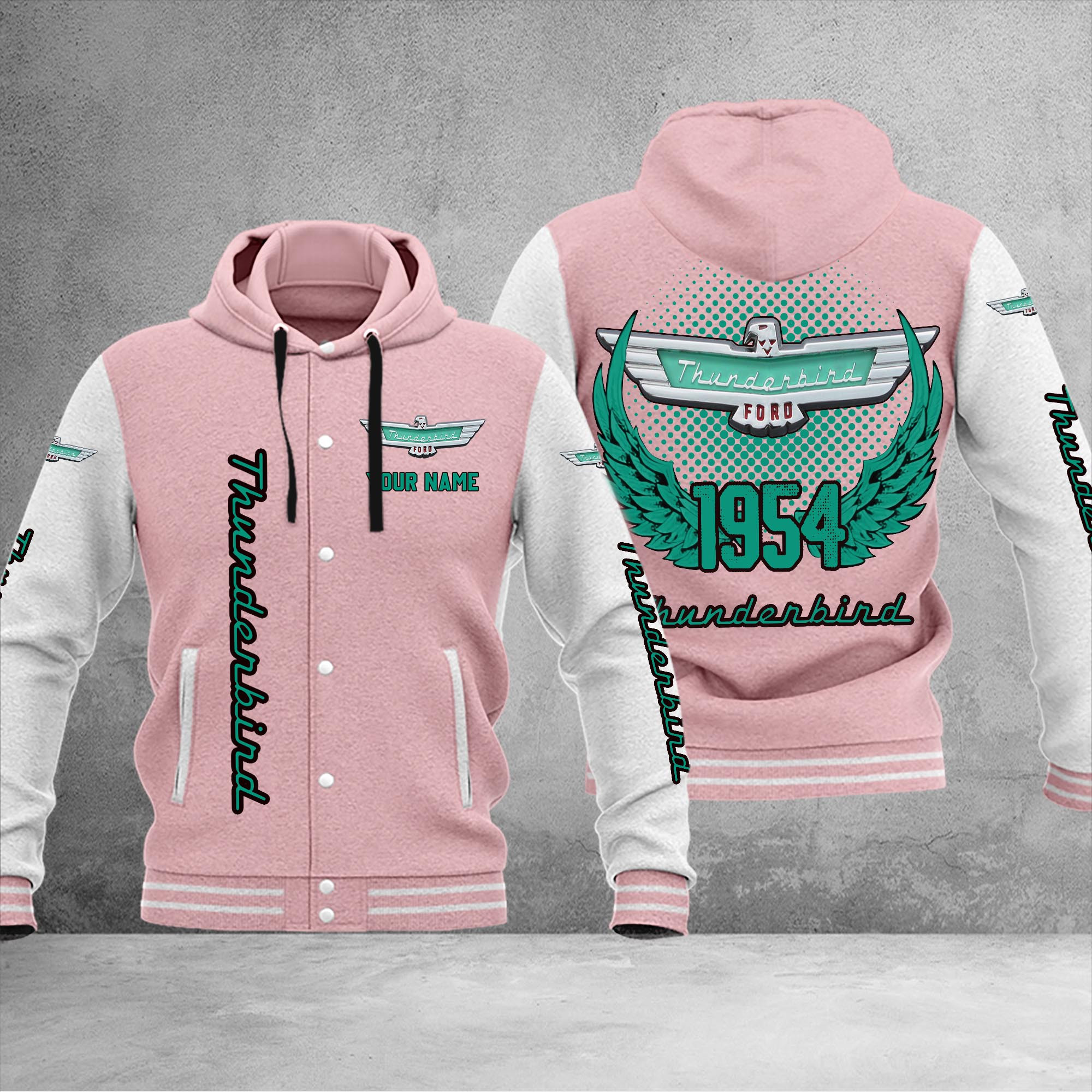 Thunderbird DMHJ1087 Baseball Jacket Multicolor - Famjoys Thunderbird DMHJ1087 Baseball Jacket Multicolor - Famjoys