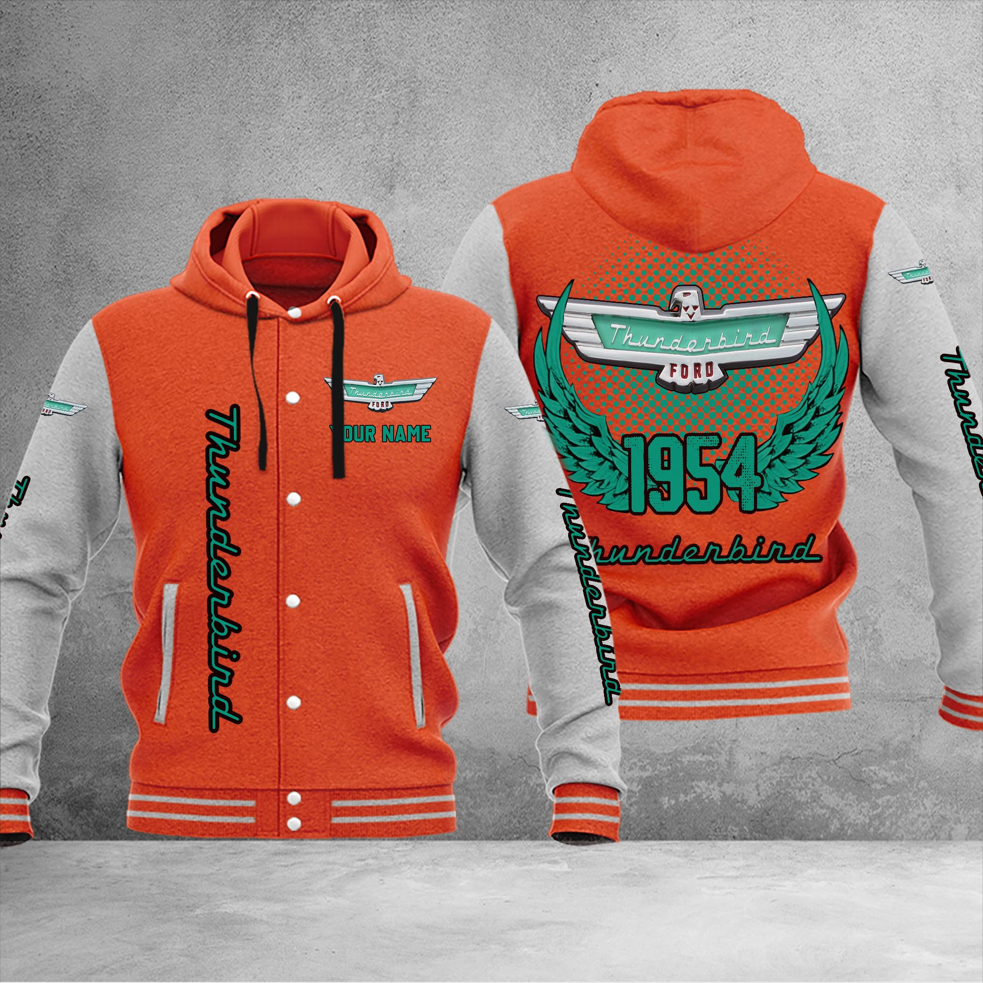 Thunderbird DMHJ1087 Baseball Jacket Multicolor - Famjoys Thunderbird DMHJ1087 Baseball Jacket Multicolor - Famjoys