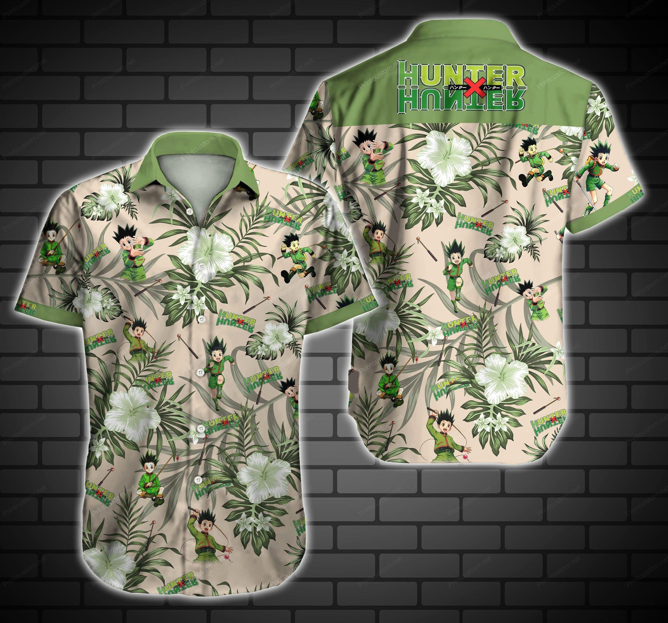 Tlmus Hunter x Hunter Hawaiian Graphic Print Short Sleeve Hawaiian Casual Shirt - Famjoys Tlmus Hunter x Hunter Hawaiian Graphic Print Short Sleeve Hawaiian Casual Shirt - Famjoys