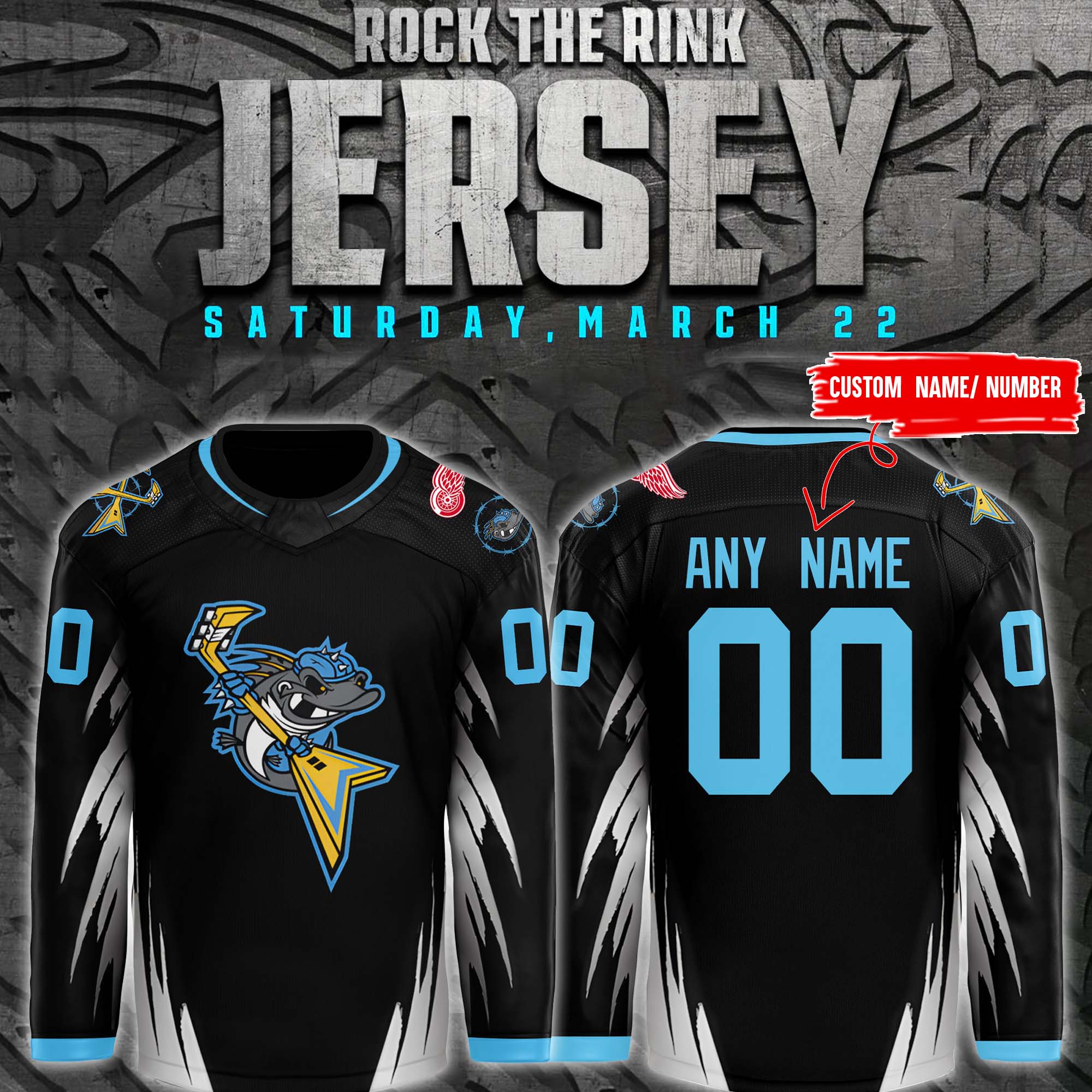 Toledo Walleye 2025 Rock the Rink Jersey - Famjoys Toledo Walleye 2025 Rock the Rink Jersey - Famjoys