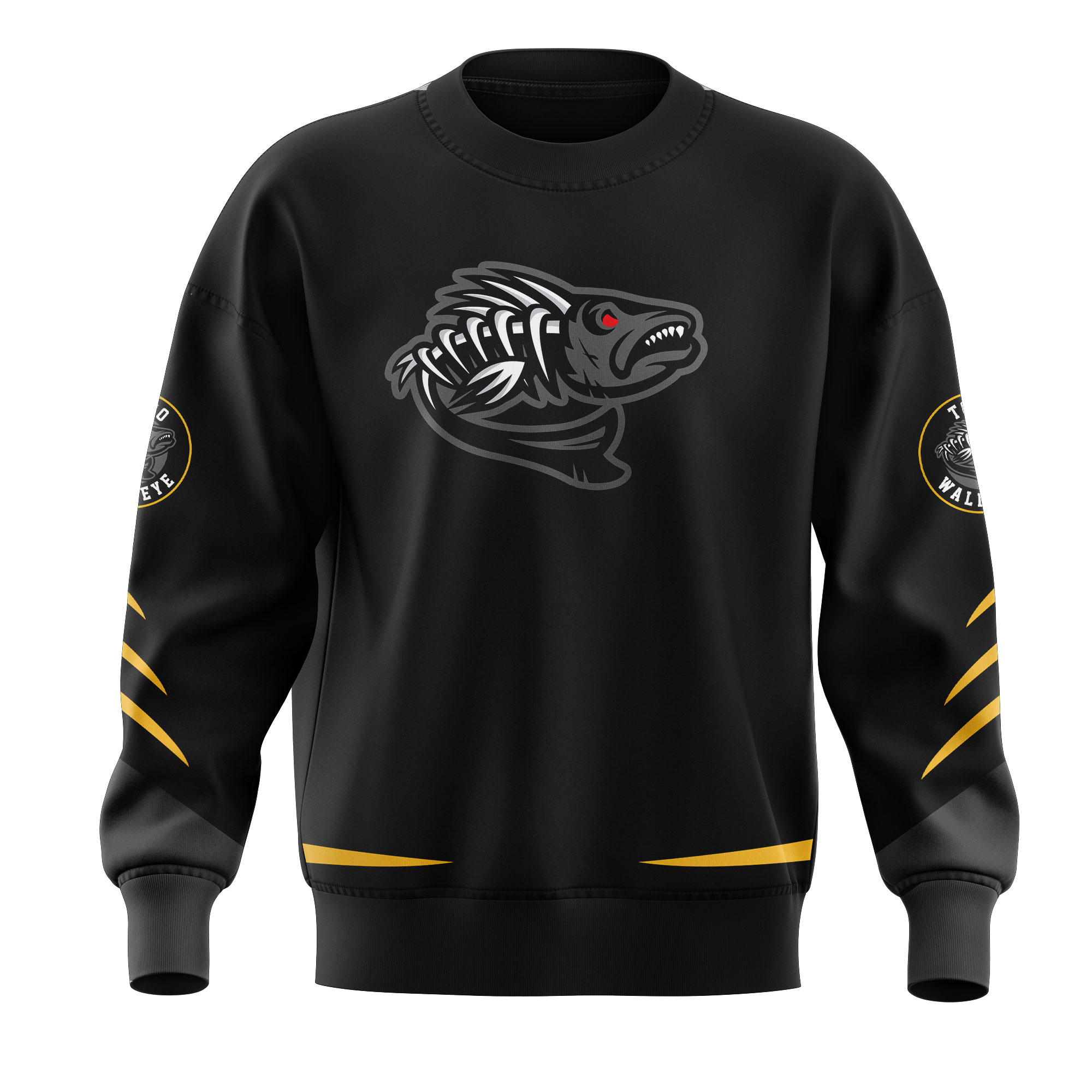 Toledo Walleye Bone Fish Blackout Night Sweatshirt - Famjoys Toledo Walleye Bone Fish Blackout Night Sweatshirt - Famjoys