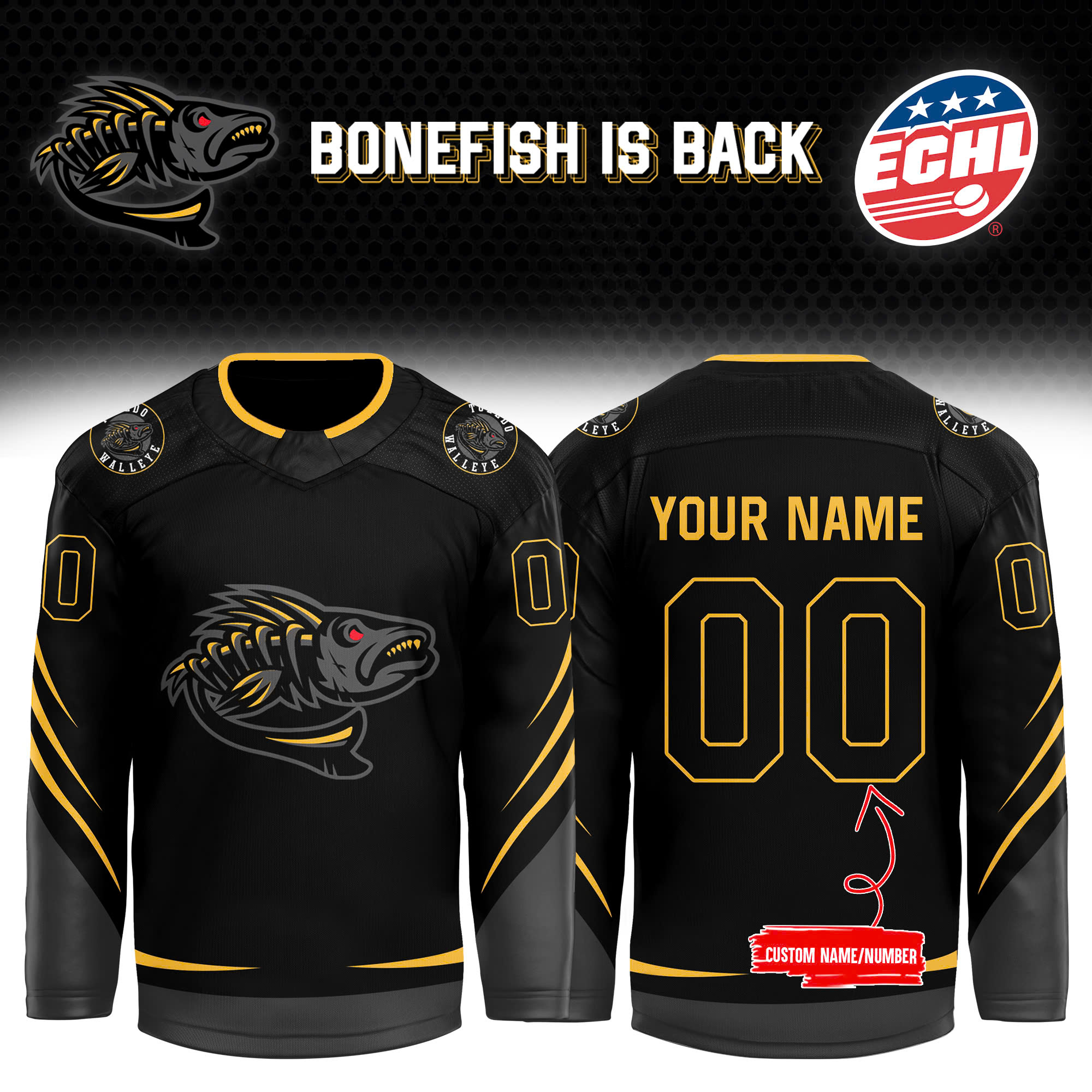 Toledo Walleye Bonefish is BACK 2024/2025 Custom Jersey - Famjoys Toledo Walleye Bonefish is BACK 2024/2025 Custom Jersey - Famjoys