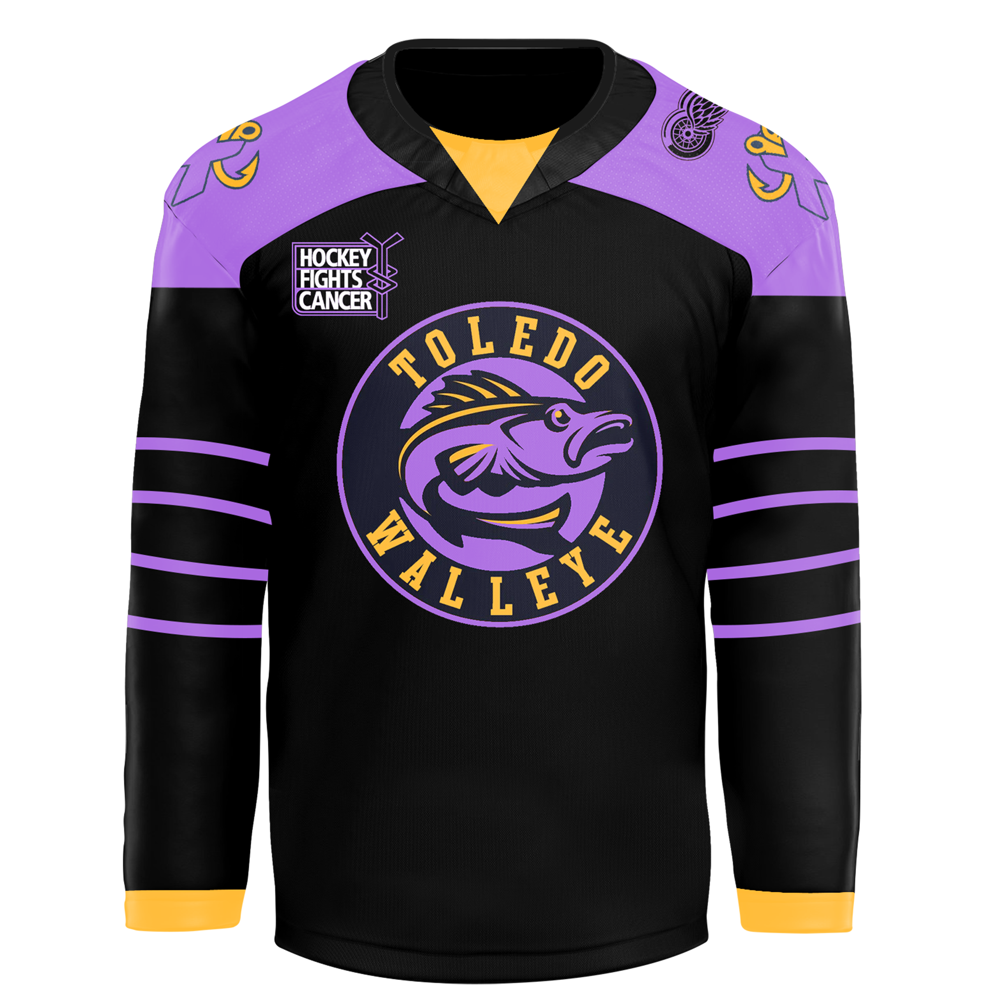 Toledo Walleye x Hockey Fight Cancer Night Custom Jersey - Famjoys Toledo Walleye x Hockey Fight Cancer Night Custom Jersey - Famjoys