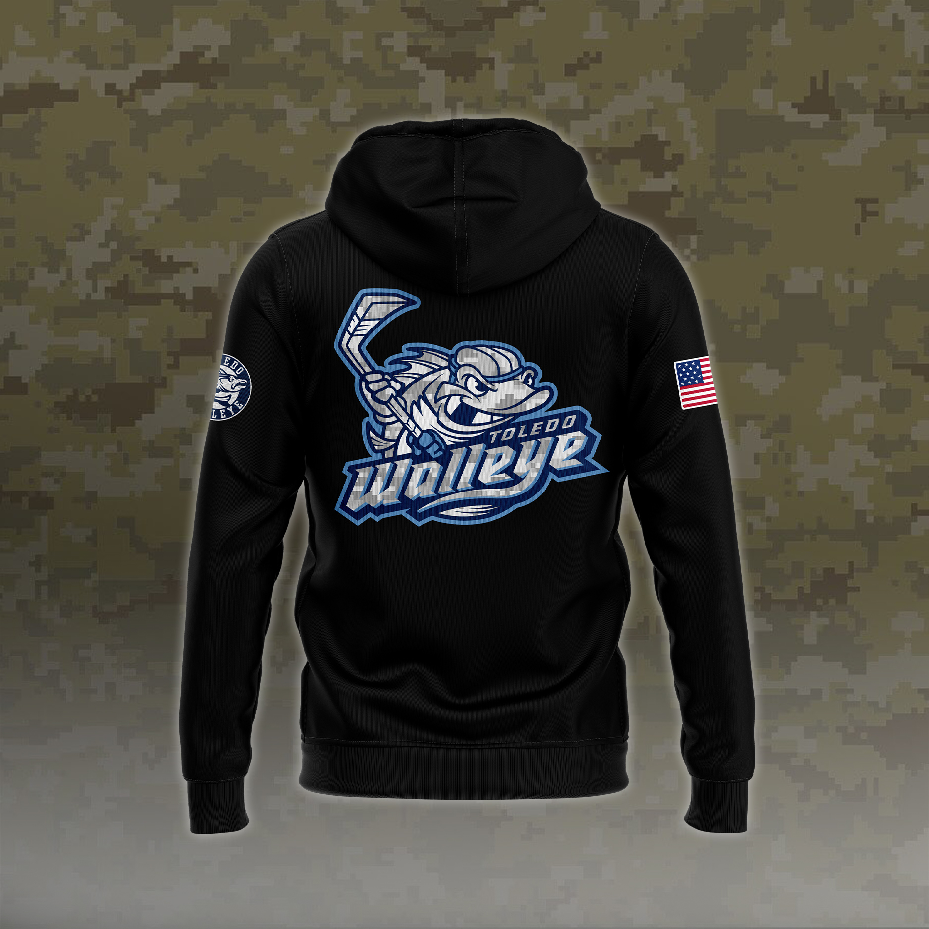 Toledo Walleye x Military Appreciation Night Pullover Hoodie - Famjoys Toledo Walleye x Military Appreciation Night Pullover Hoodie - Famjoys