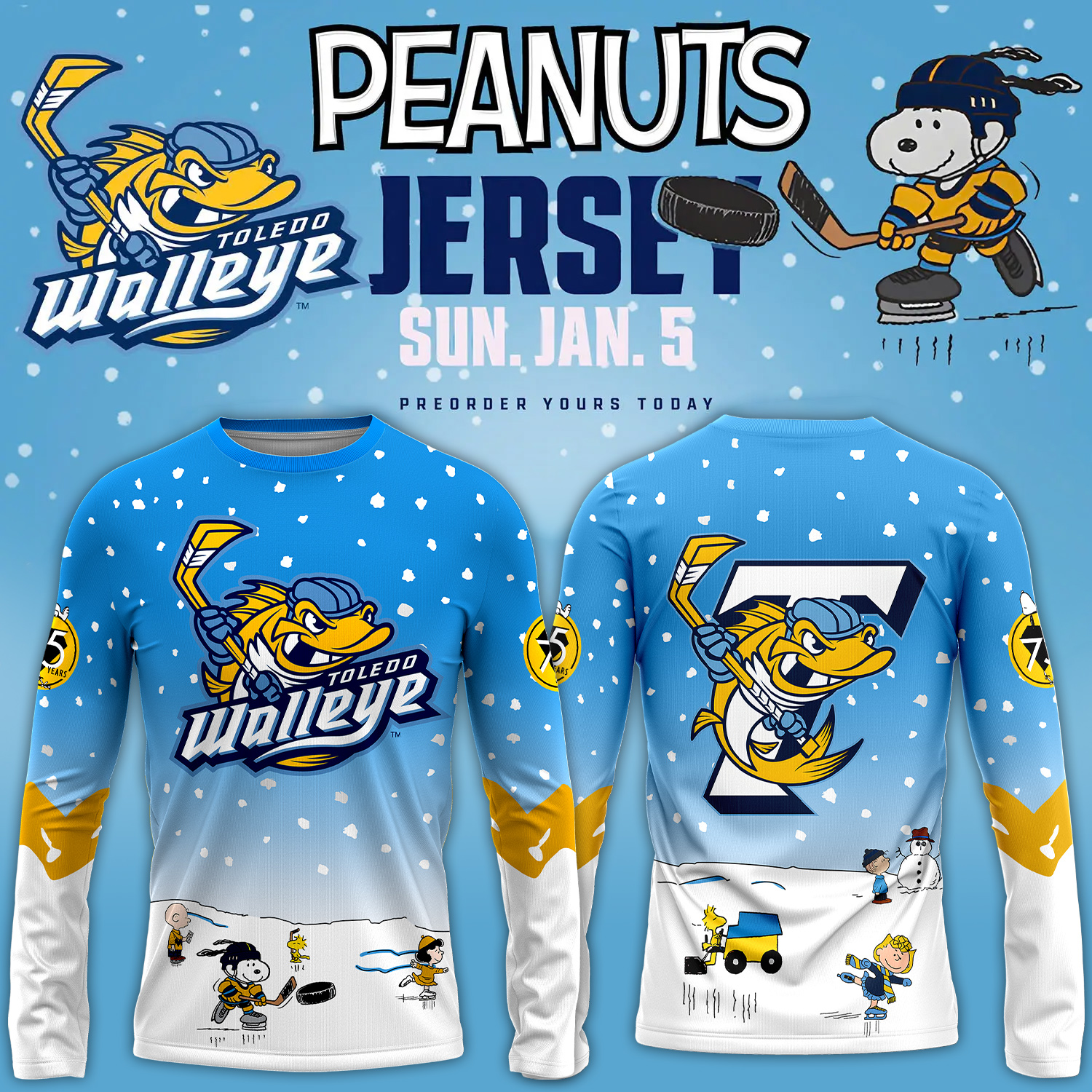 Toledo Walleye x Night Long Sleeve Shirt - Famjoys Toledo Walleye x Night Long Sleeve Shirt - Famjoys