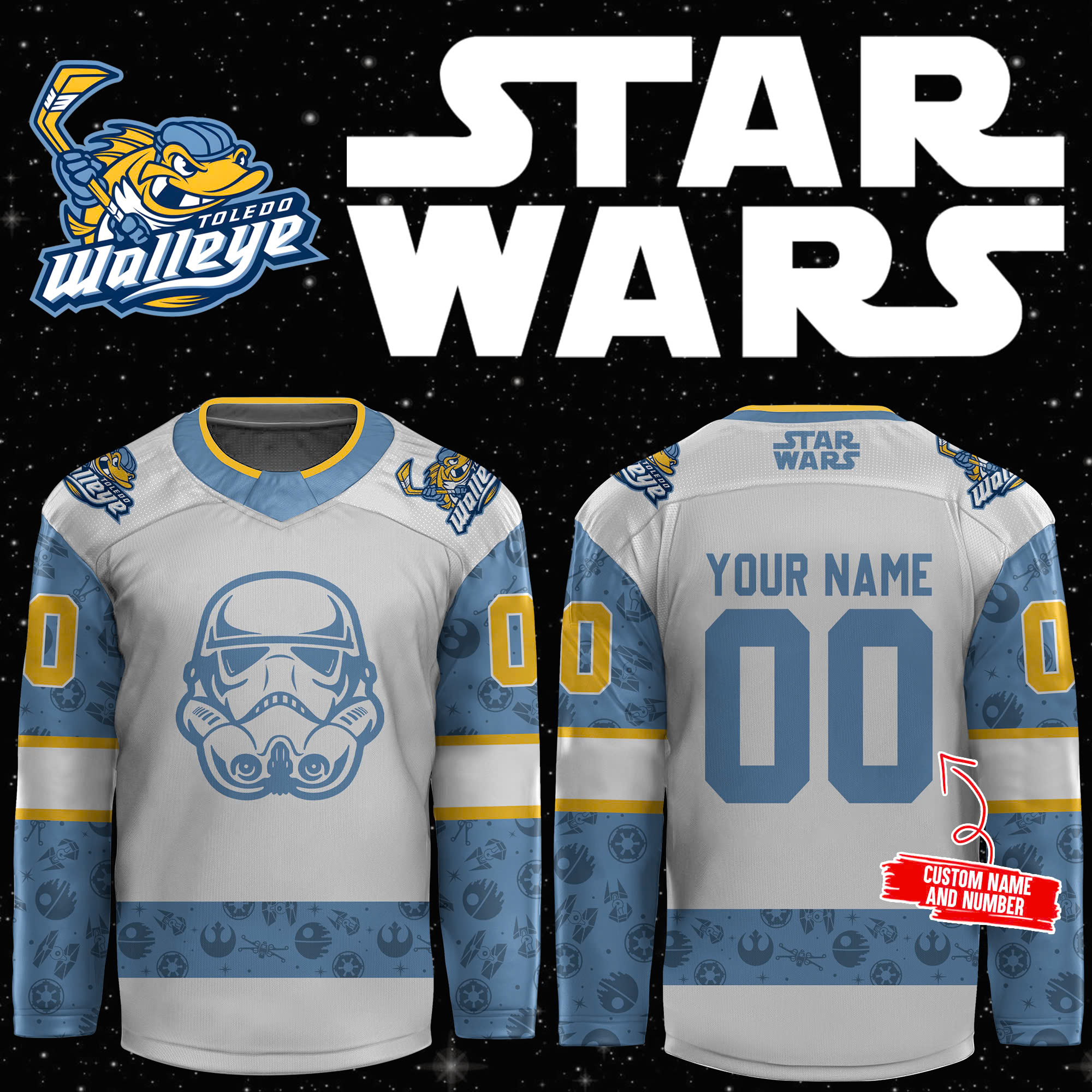 Toledo Walleye x STAR WARS NIGHT Custom Jersey - Famjoys Toledo Walleye x STAR WARS NIGHT Custom Jersey - Famjoys
