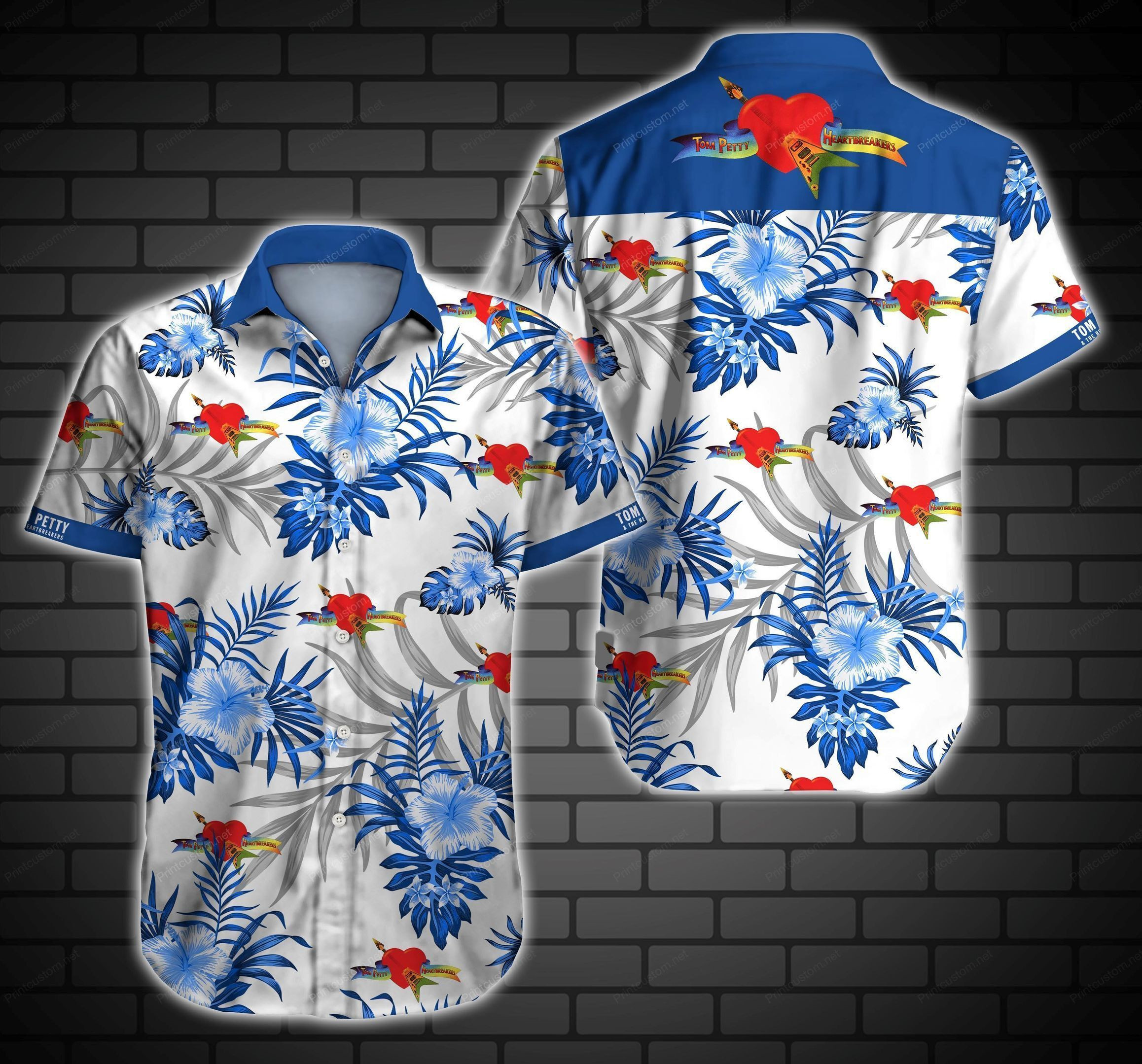 Tom Petty And The Heartbreakers Hawaiian Graphic Print Short Sleeve Hawaiian Casual Shirt - Famjoys Tom Petty And The Heartbreakers Hawaiian Graphic Print Short Sleeve Hawaiian Casual Shirt - Famjoys